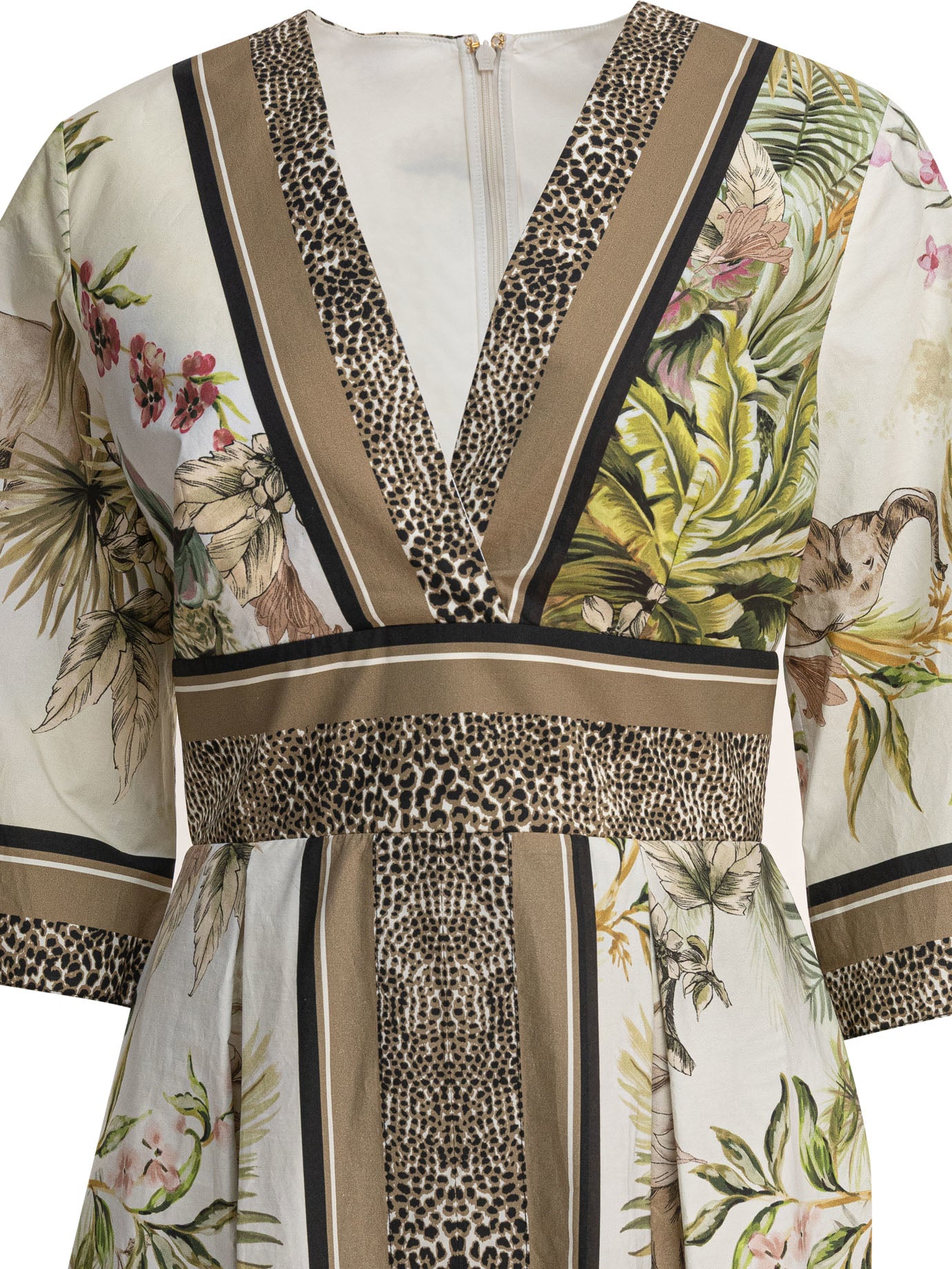 ELIE SAAB Printed Cotton Midi Dress