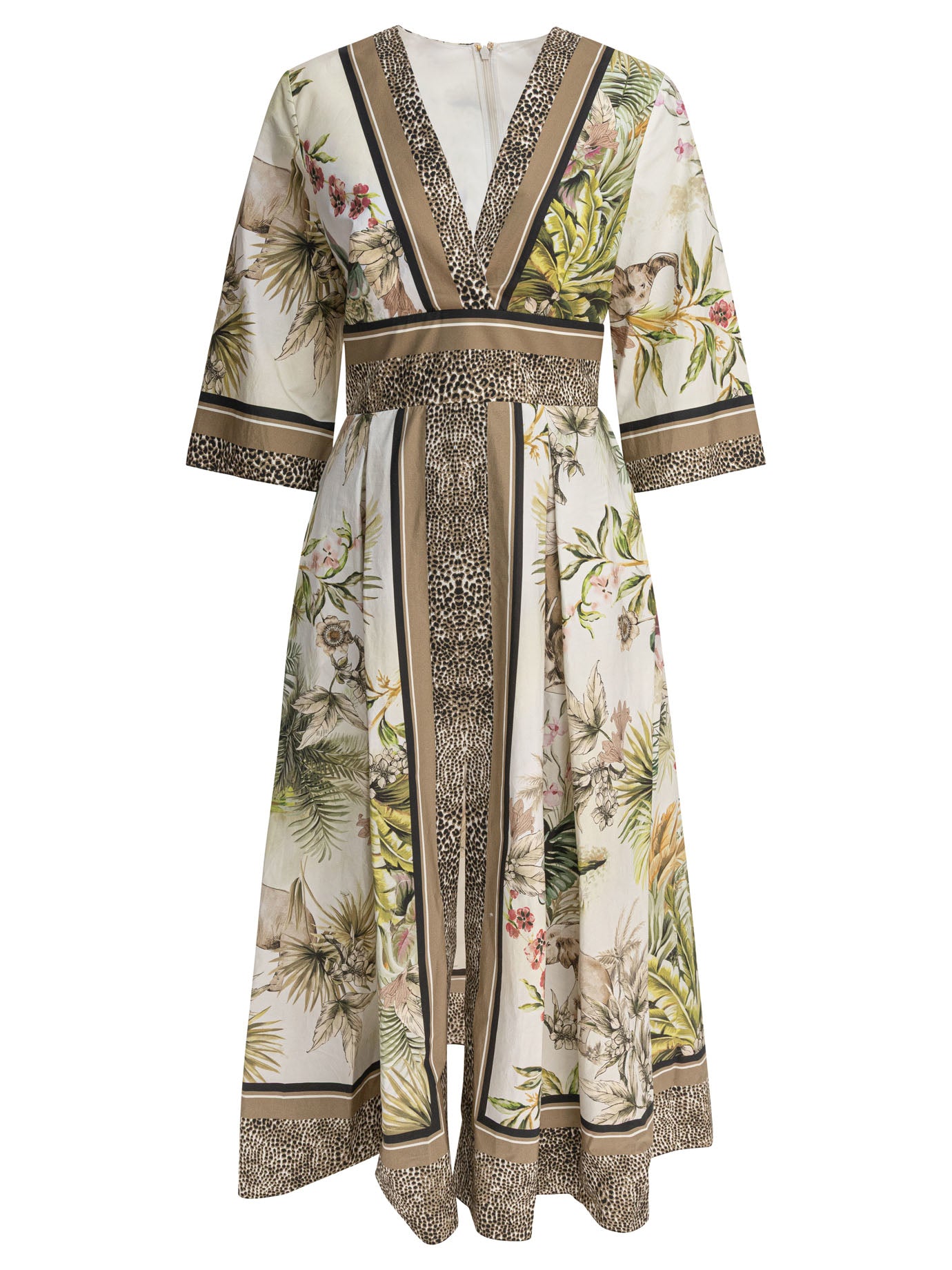 ELIE SAAB Printed Cotton Midi Dress