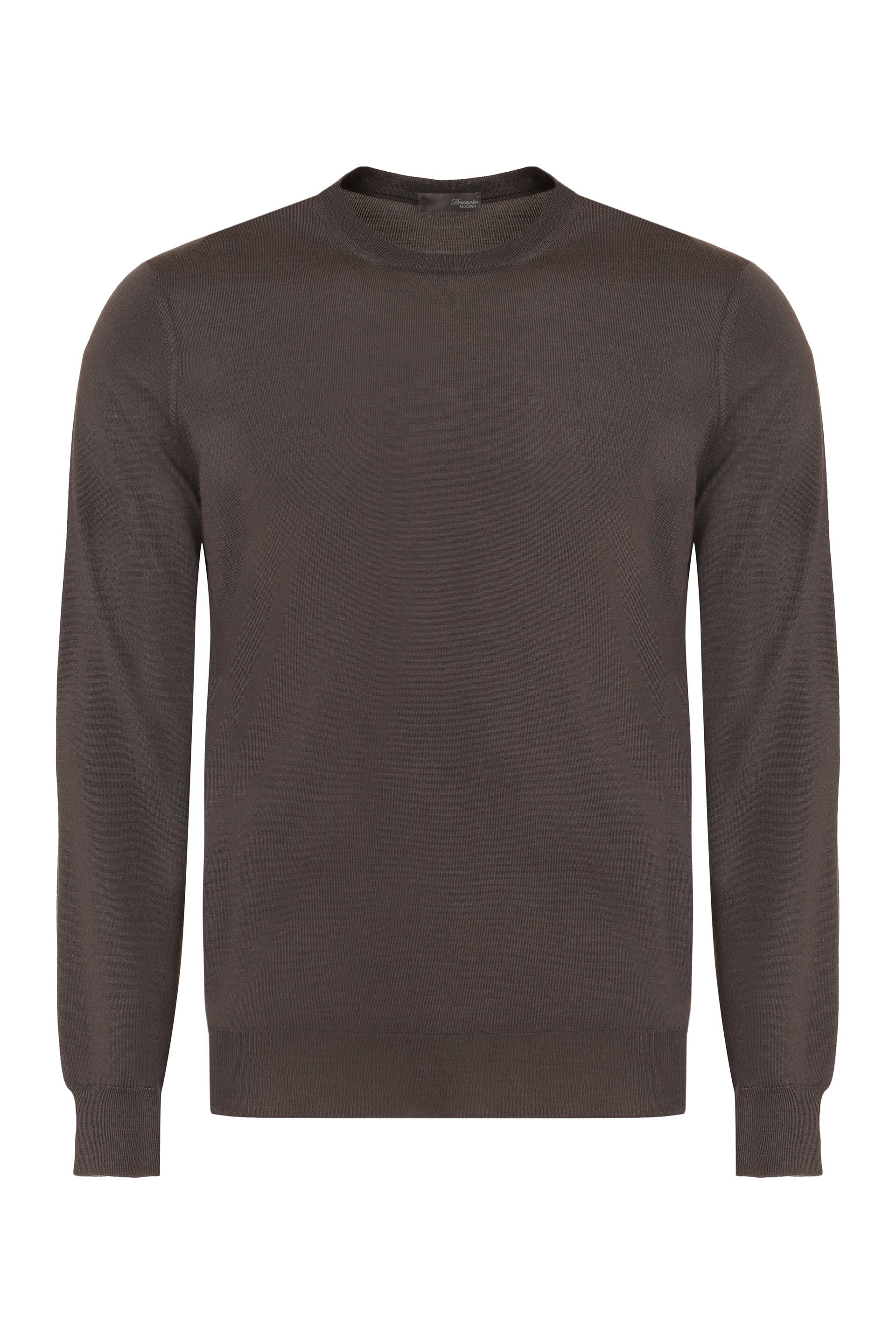 DRUMOHR Merino Wool Sweater with Ribbed Knit Edges