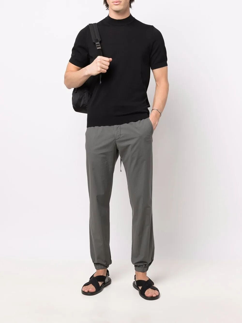 DRUMOHR Men's Short Sleeves Turtle Neck T-Shirt