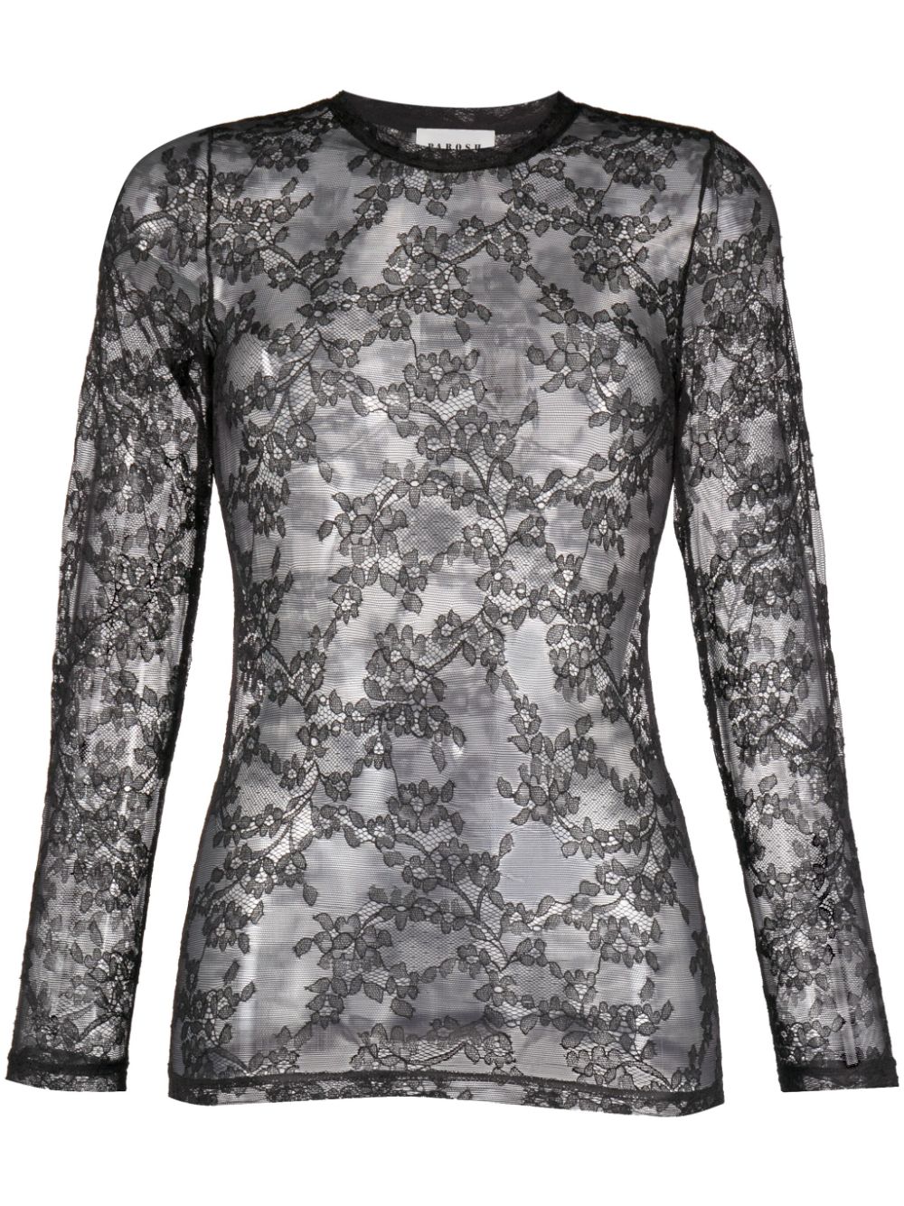 PAROSH Floral Lace Long Sleeve T-Shirt