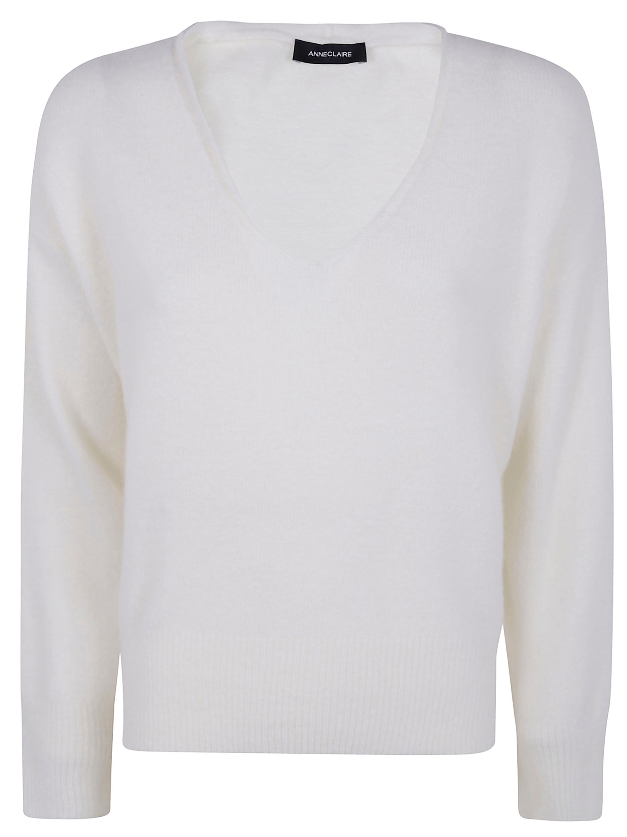 ANNECLAIRE Wool & Cashmere Stretch Over V Neck Sweater