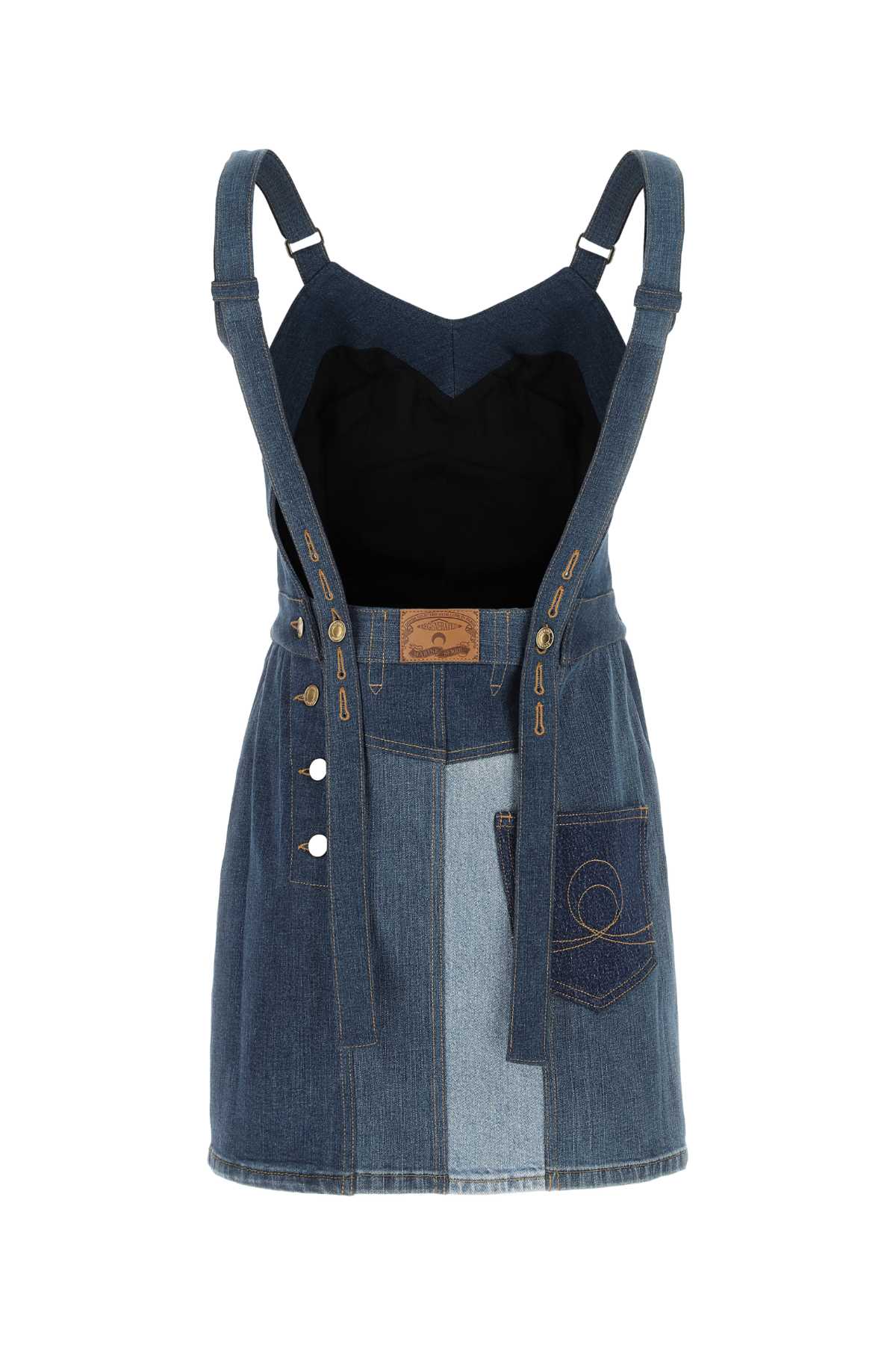 MARINE SERRE Women's Denim Dungarees Dress - Casual Chic Mini Style