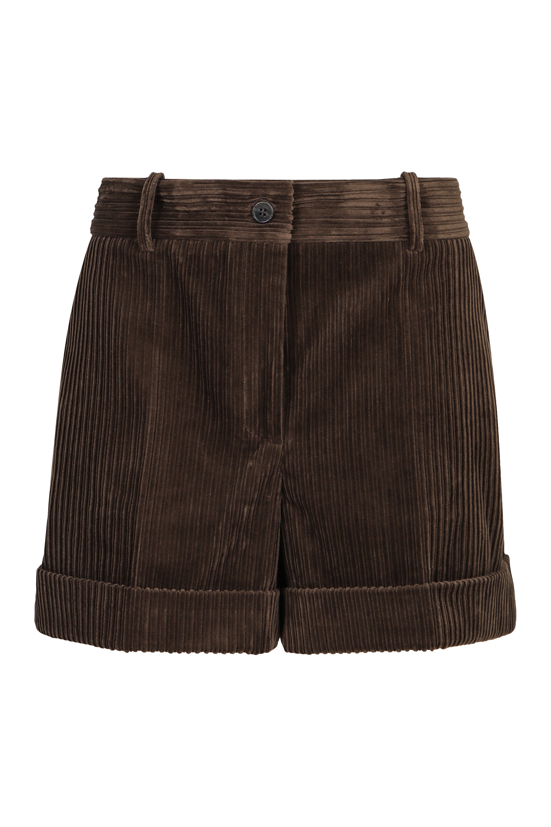 PAROSH High-Waisted Corduroy Shorts
