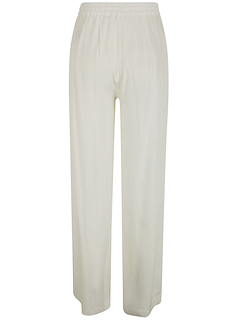 PAROSH Wide Leg Silk Trousers for Women