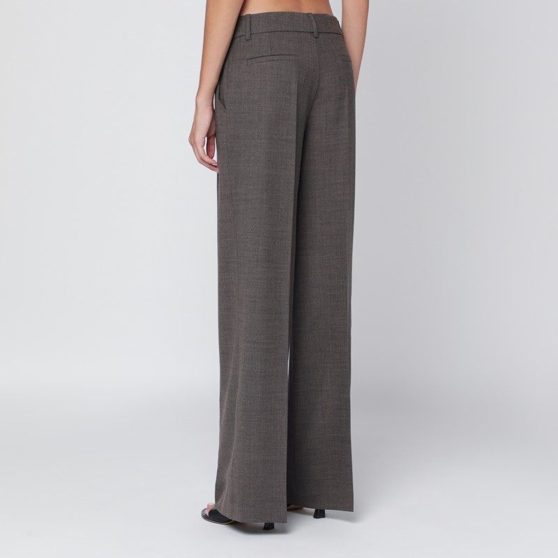 PAROSH Wool Blend Trousers with Front Pleats for Women