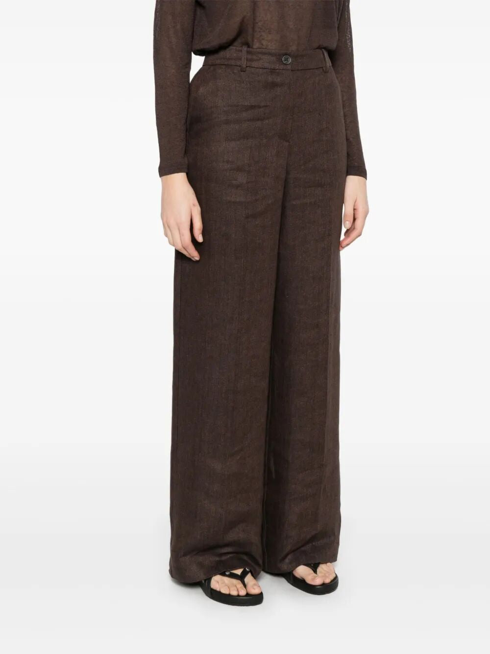 PAROSH Straight Leg Trousers for Women - SS25