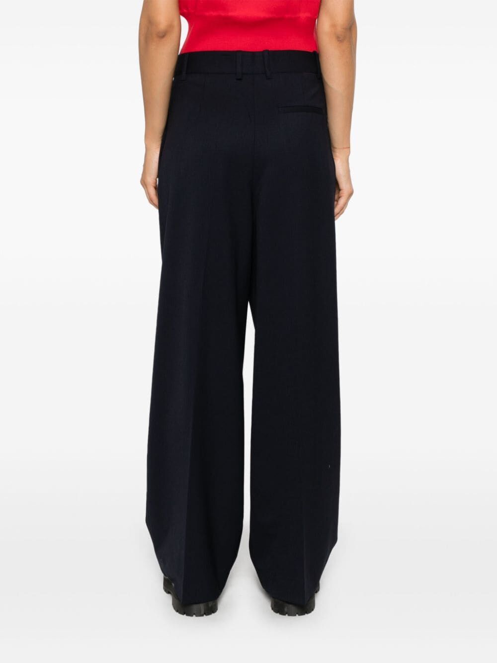 PAROSH Wide Leg Trousers with Pleats for Women - FW24