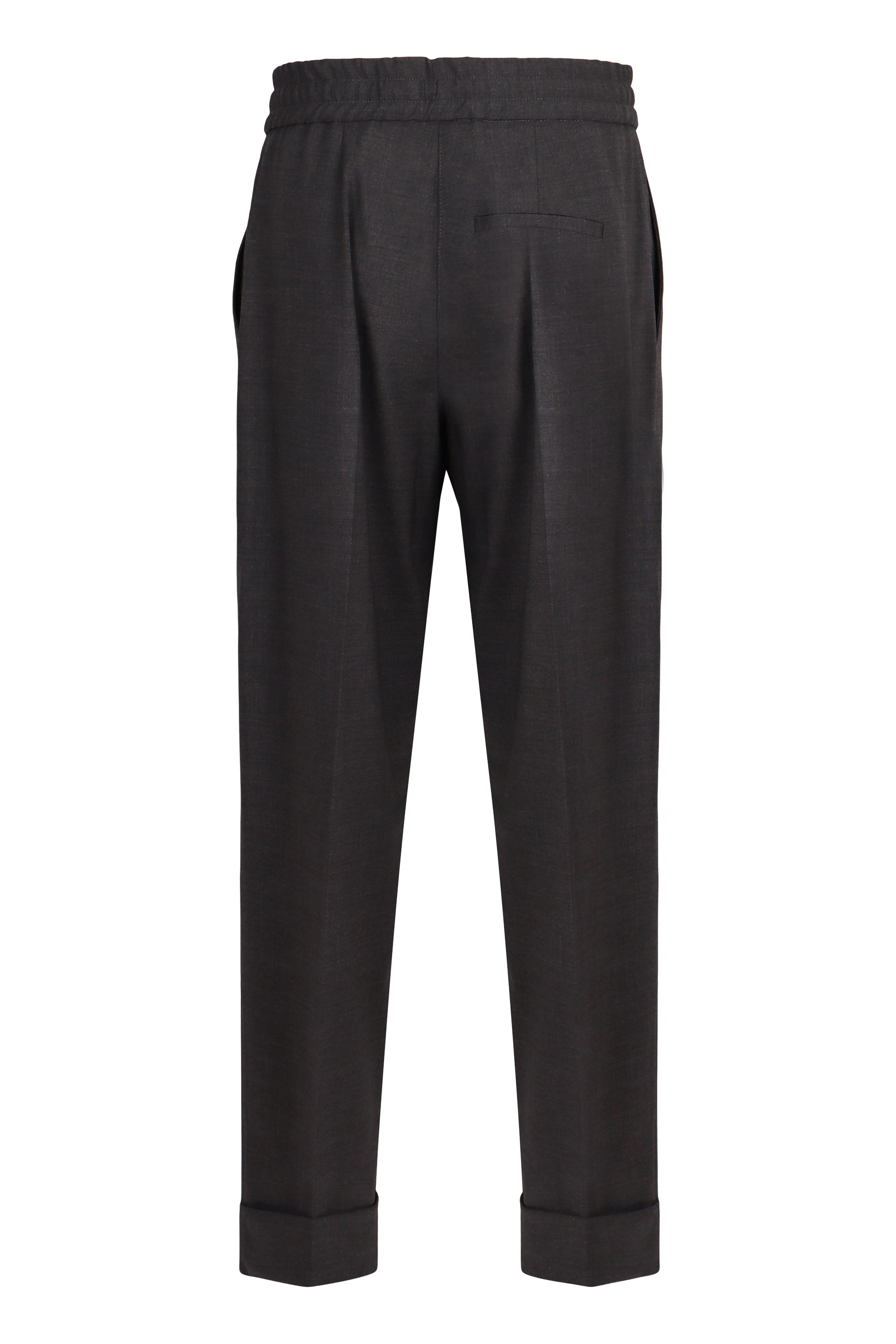 PAROSH Wool Trousers with Adjustable Waistband for Women