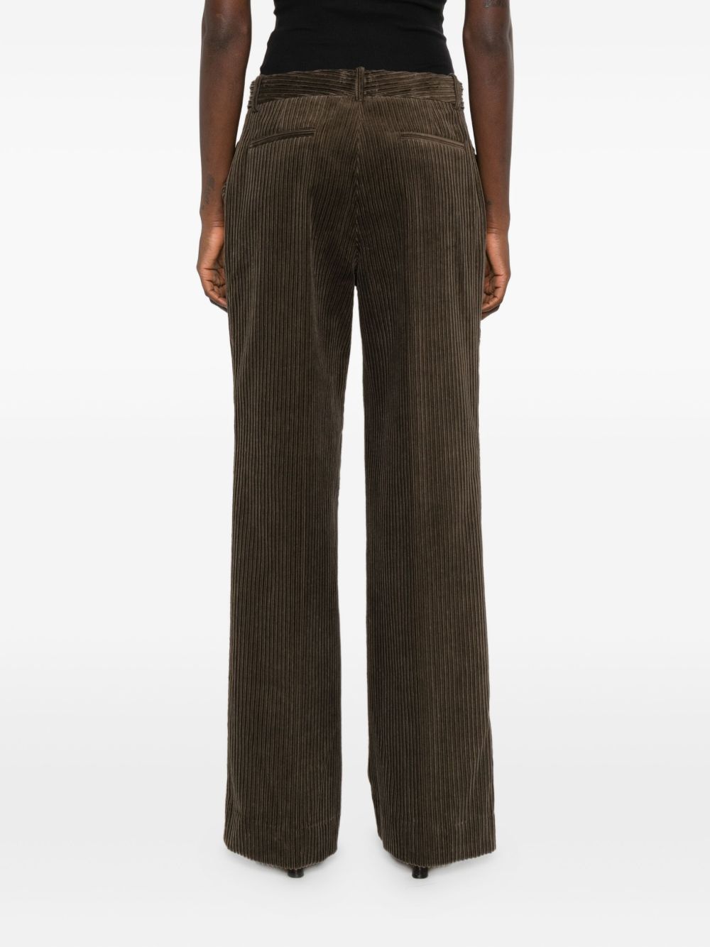 PAROSH Wide Leg Corduroy Trousers for Women