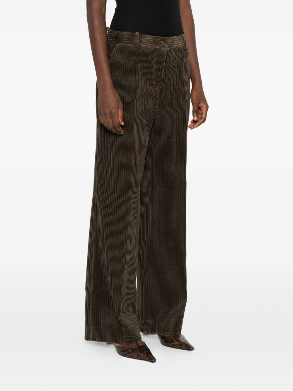 PAROSH Wide Leg Corduroy Trousers for Women