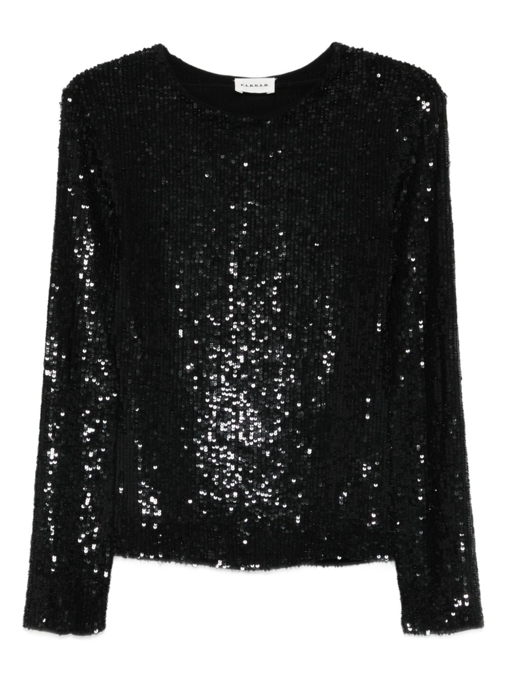 PAROSH Long Sleeve Sequin Top