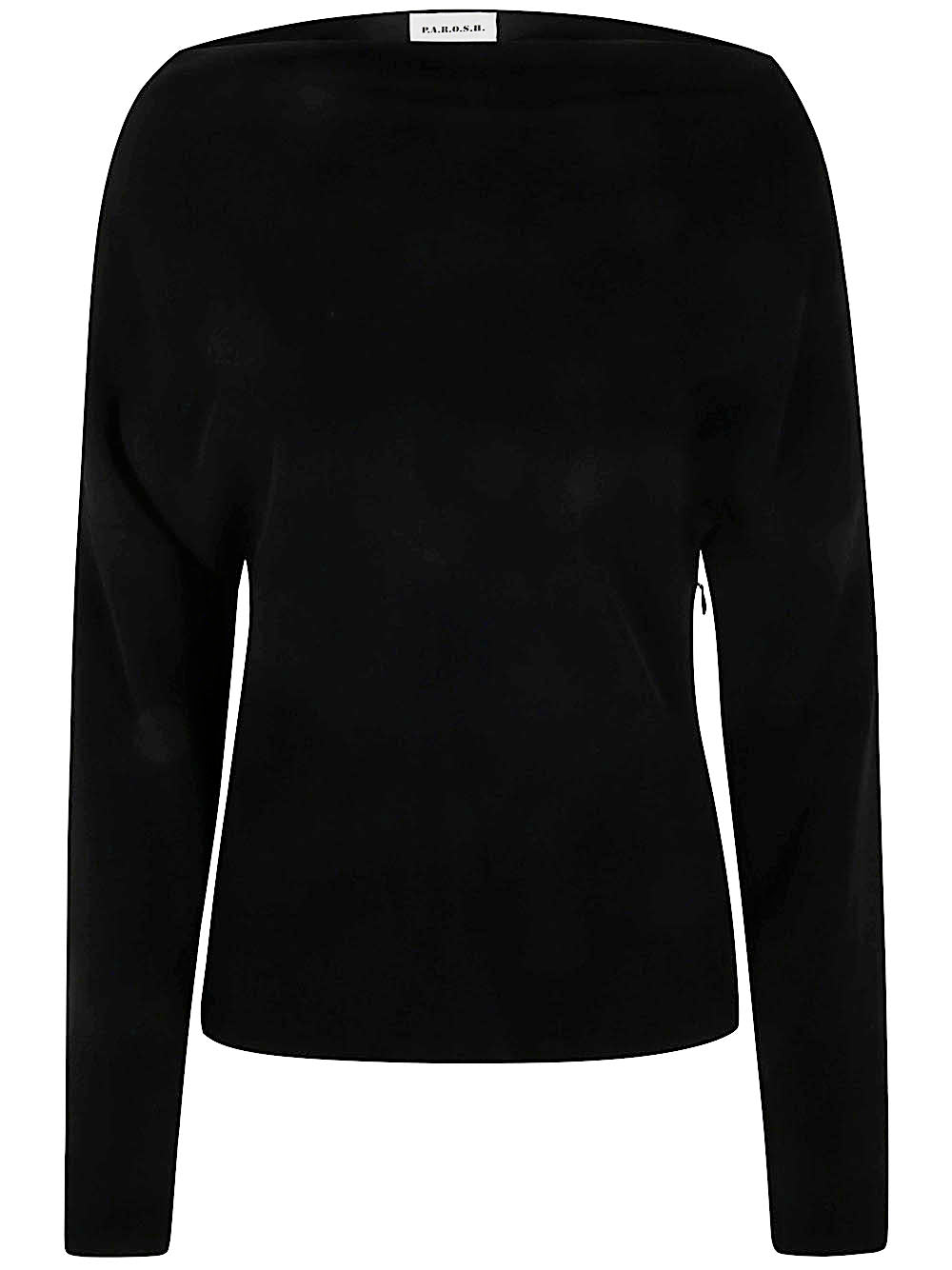PAROSH Long Sleeve Blouse with Dropping Neckline