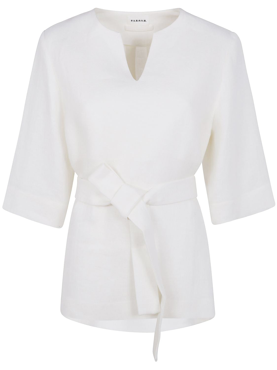 PAROSH Belted Blouse - SS25 Women's Fashion