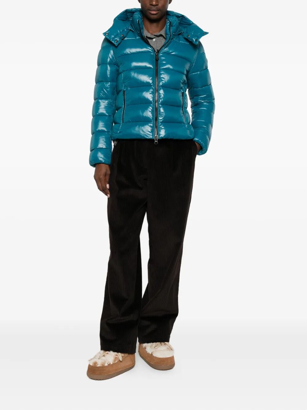 SAVE THE DUCK Slim Fit Down Jacket with Laqué Finish for Women