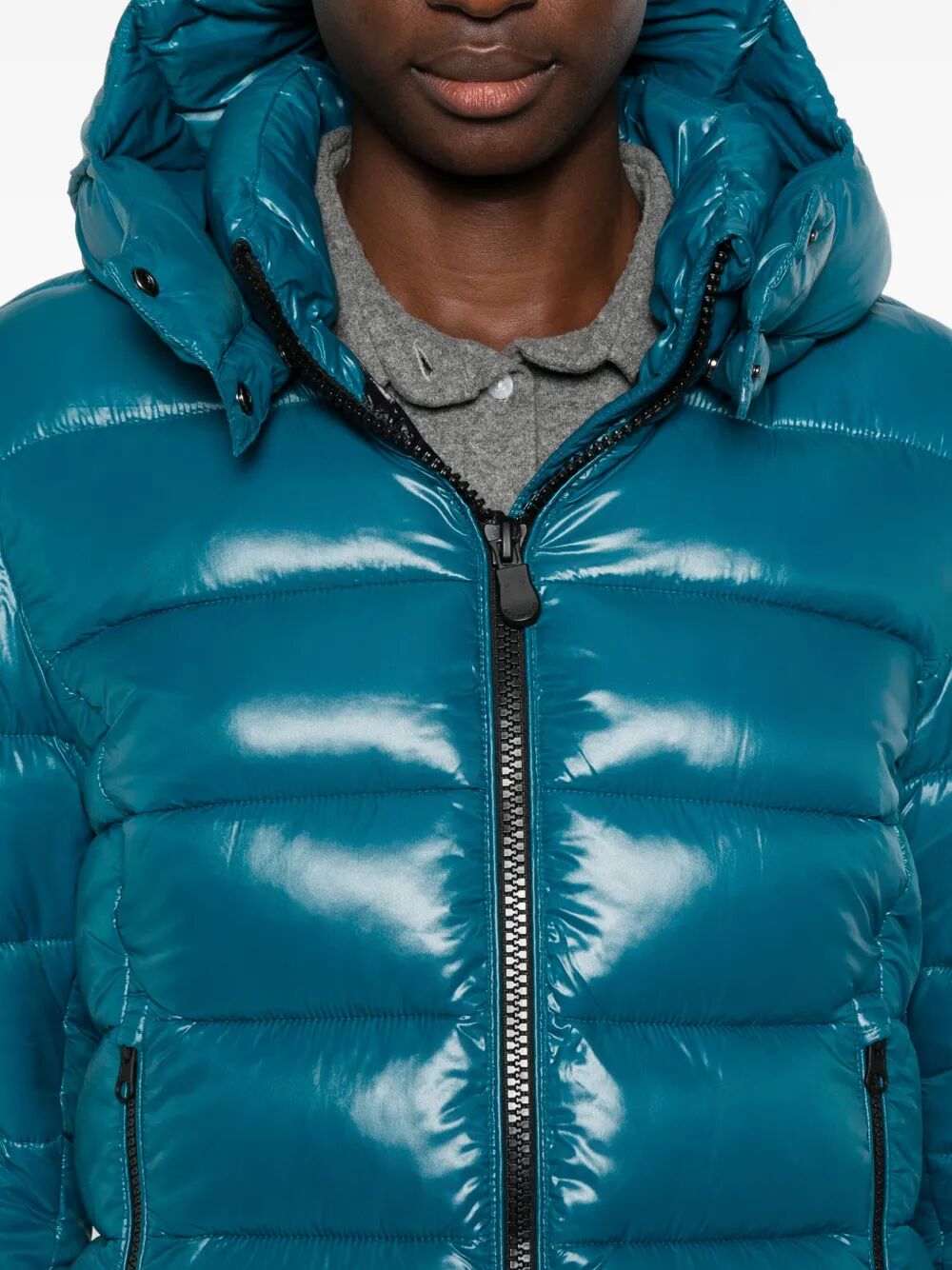 SAVE THE DUCK Slim Fit Down Jacket with Laqué Finish for Women
