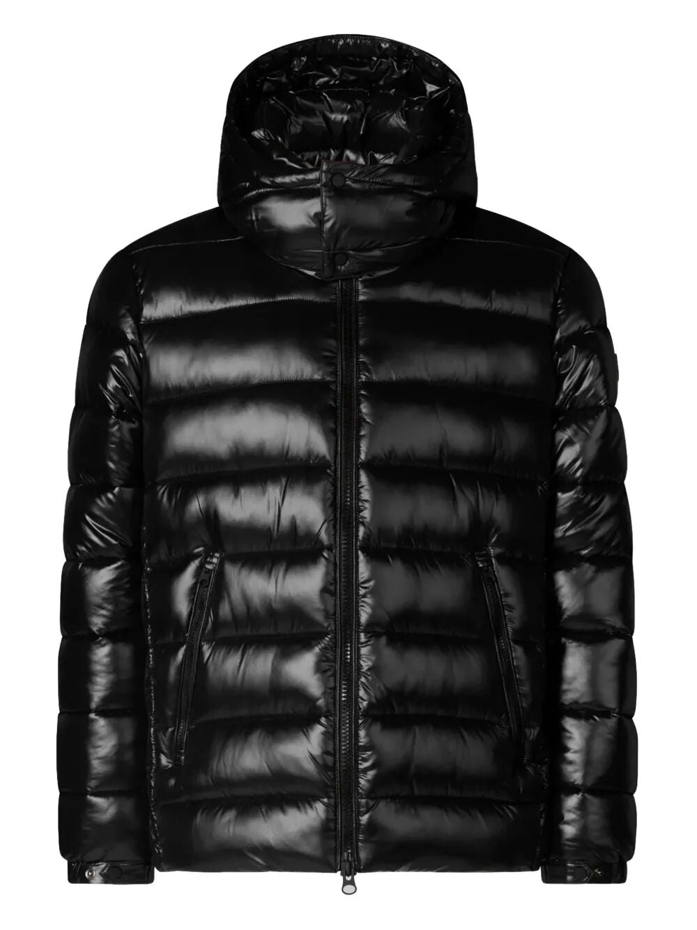 SAVE THE DUCK Men's Mini Down Jacket with Lacquered Finish and Removable Hood