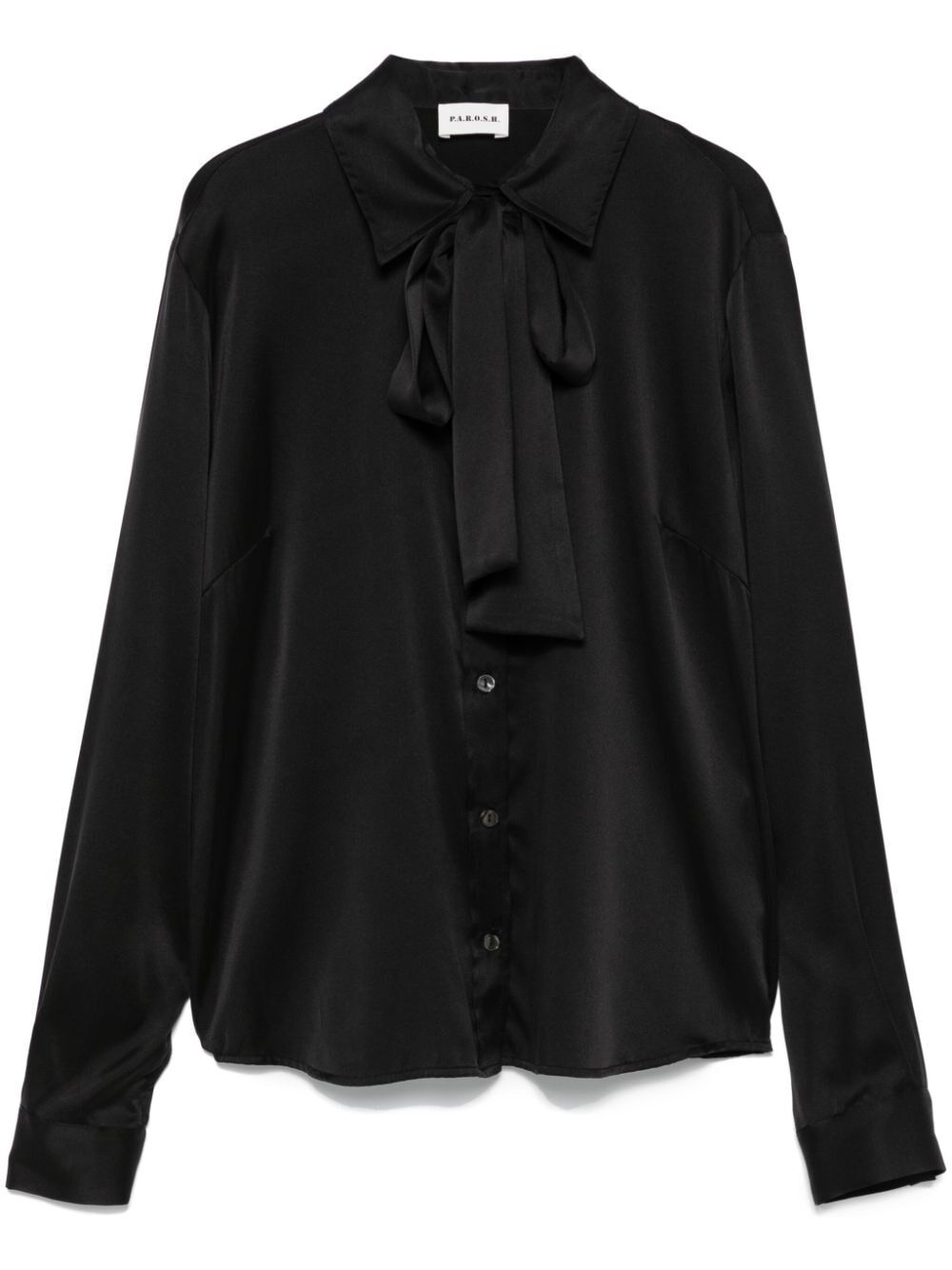 PAROSH Silk Shirt with Ribbon Detail