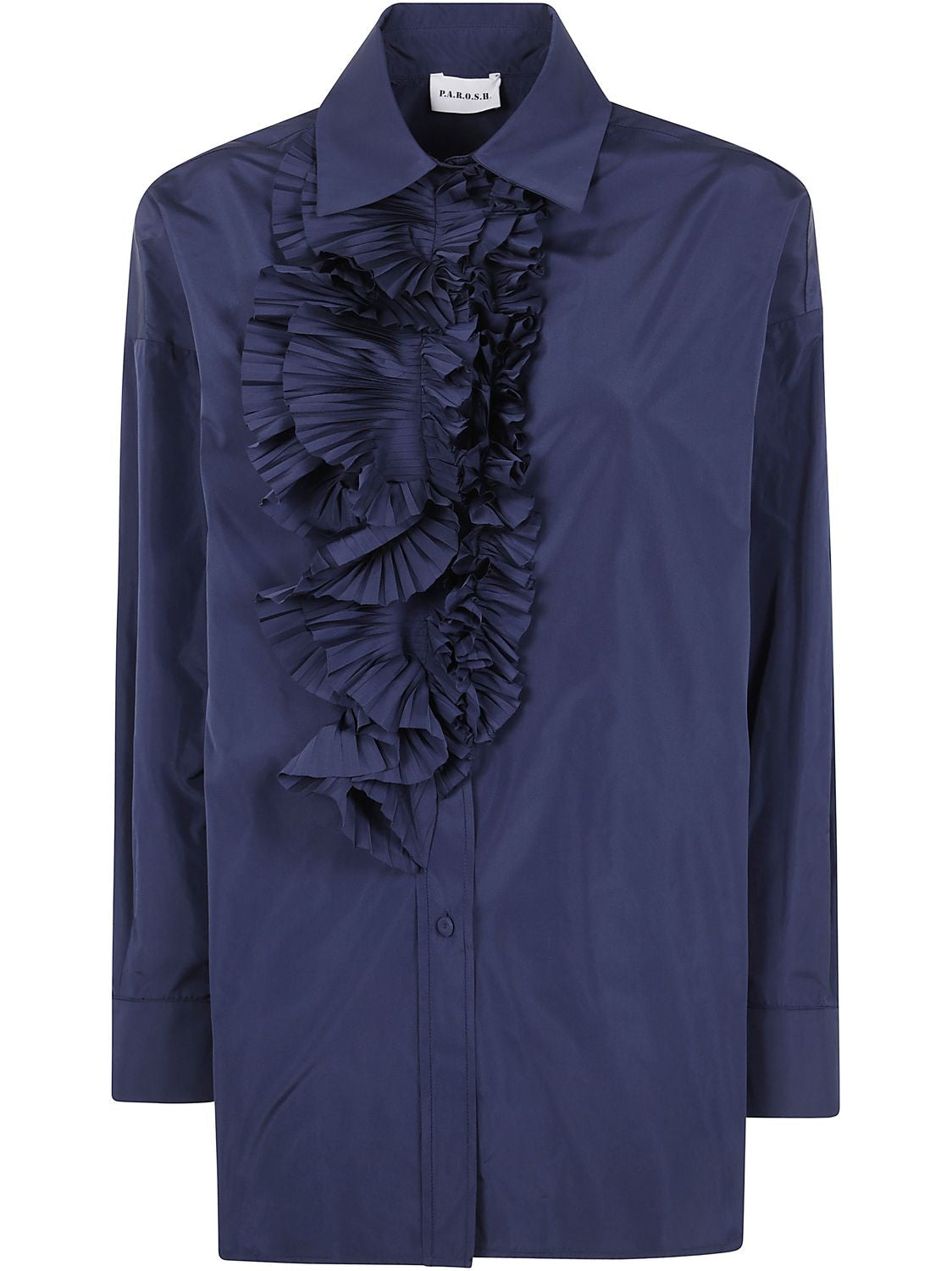PAROSH Ruffle Detail Mini Shirt