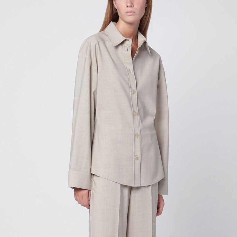 PAROSH Wool Blend Shirt with Classic Details