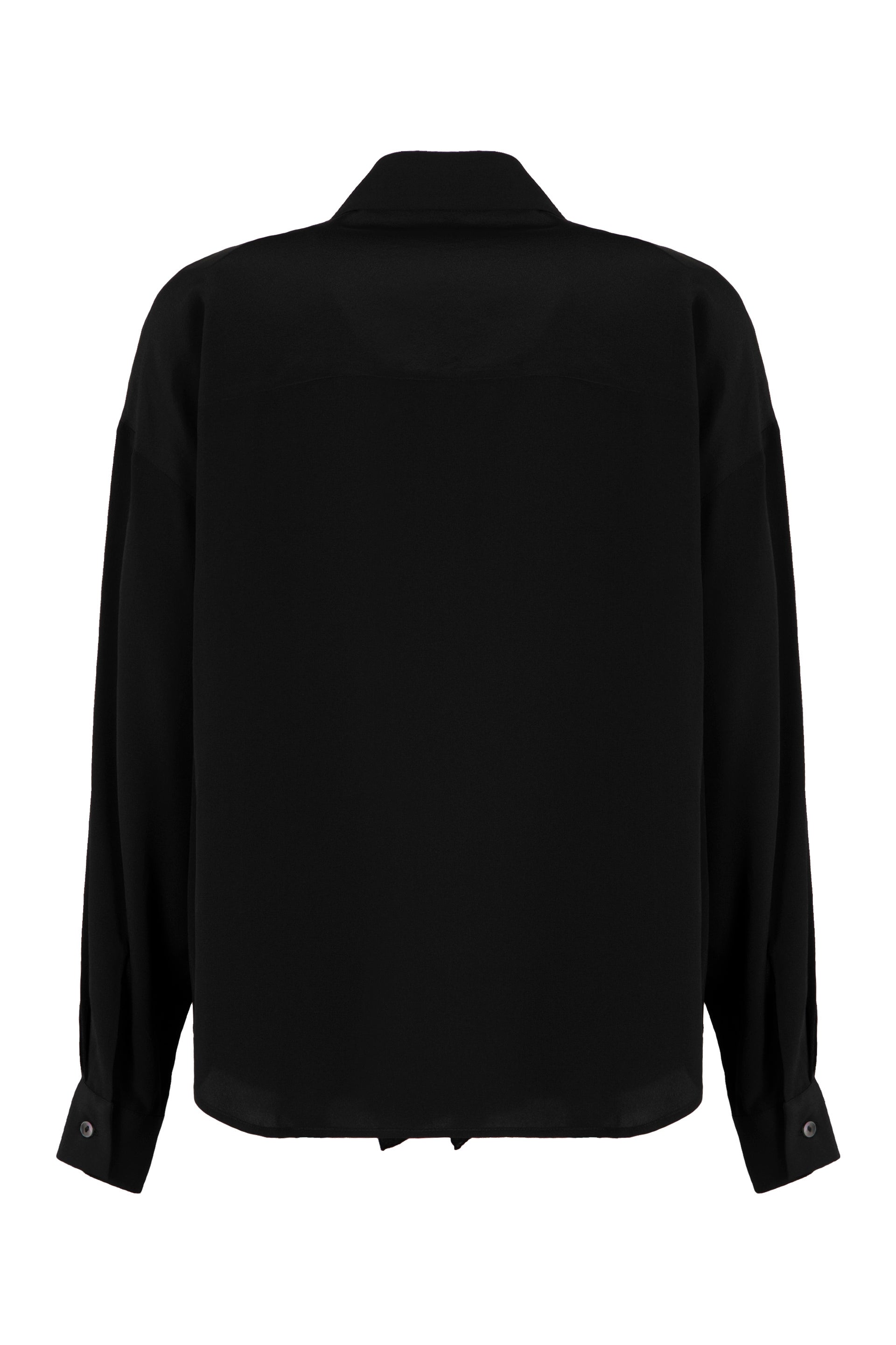 PAROSH Elegant Ruffled Silk Shirt for Women