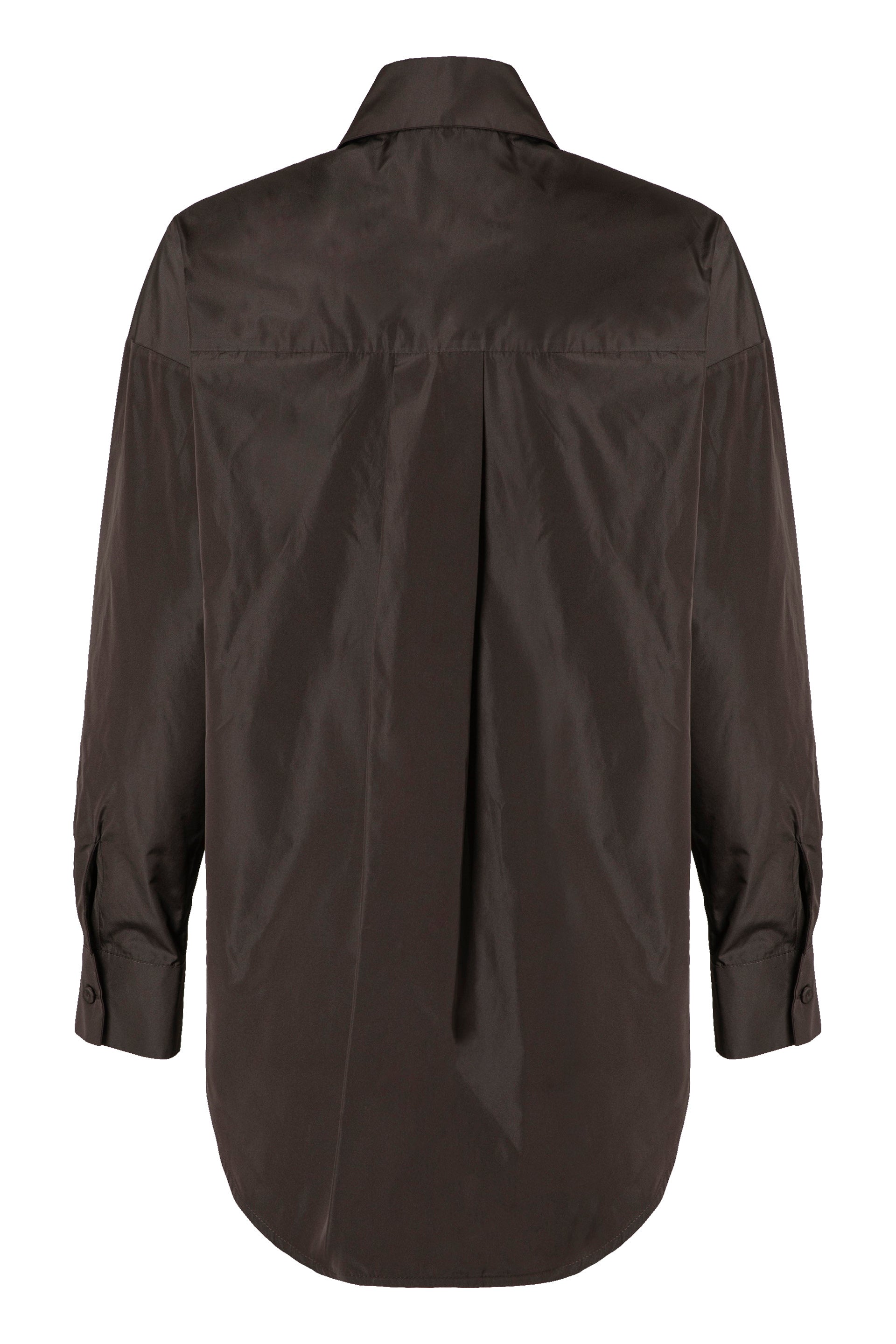 PAROSH Rounded Hem Taffeta Shirt