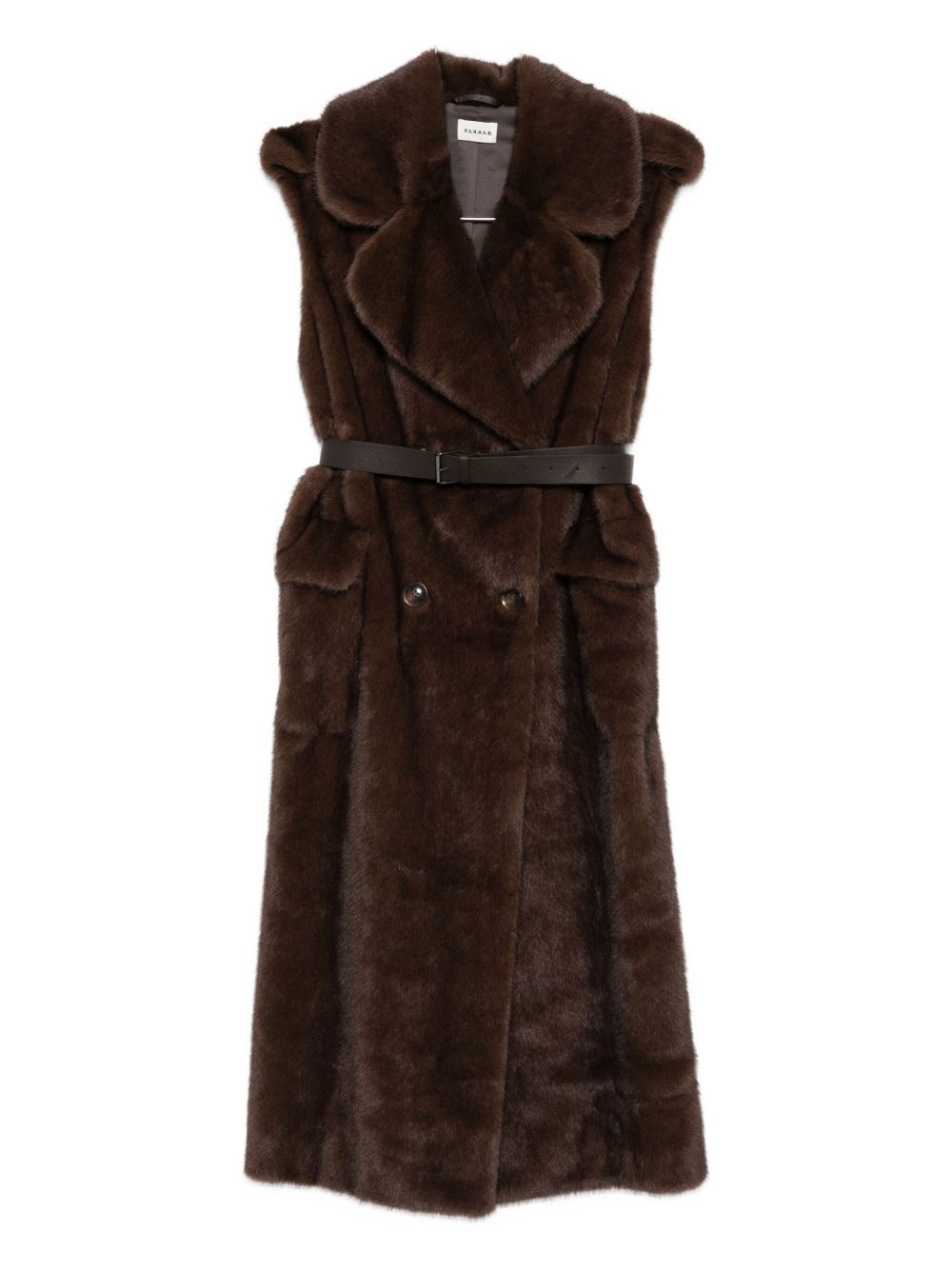 PAROSH Elegant Sleeveless Faux Fur Vest