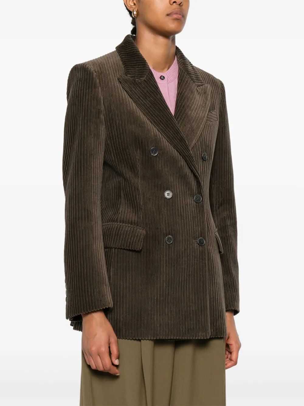 PAROSH Double Breasted Corduroy Jacket for Women