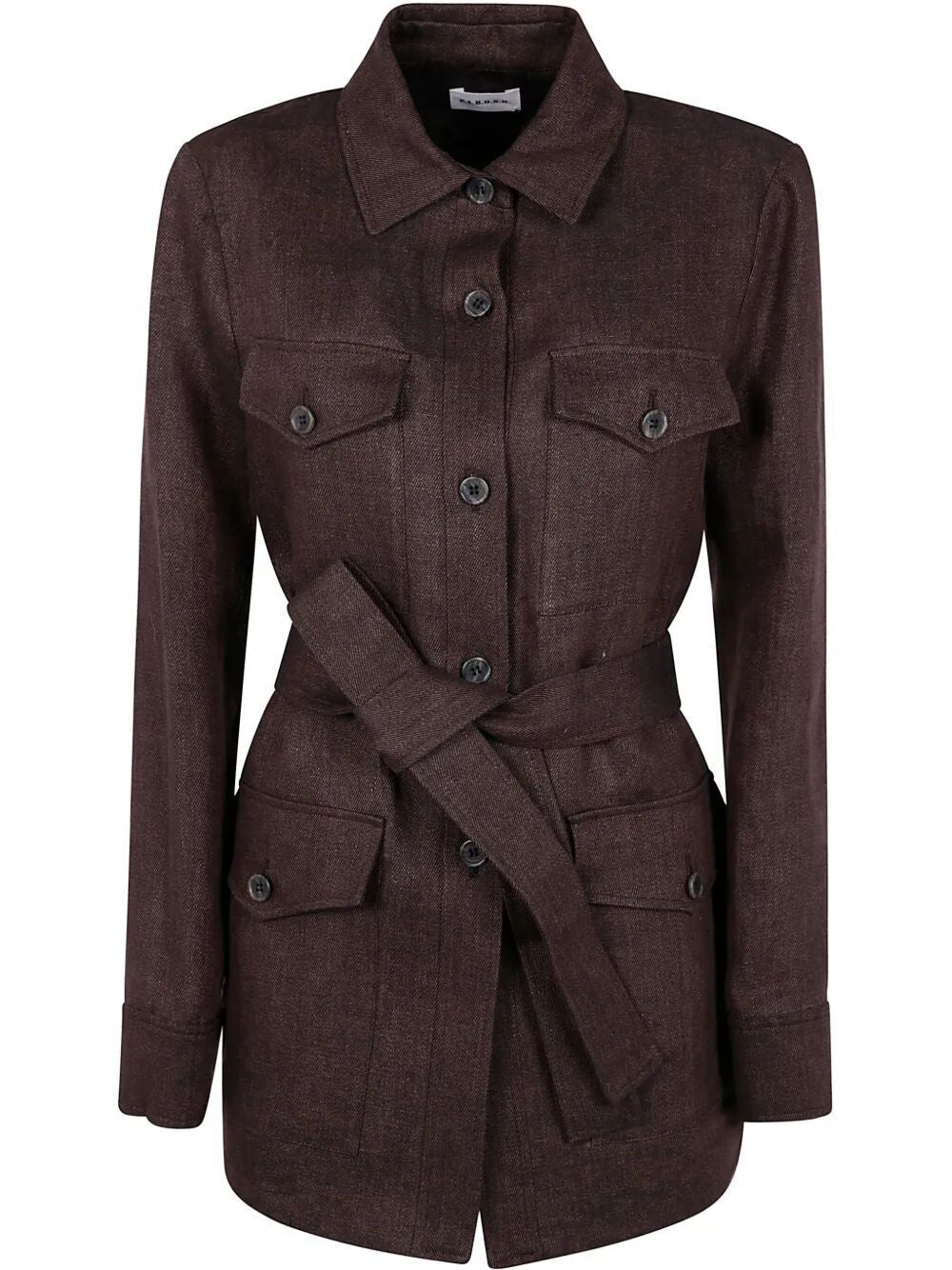 PAROSH Belted Mini Jacket for Women