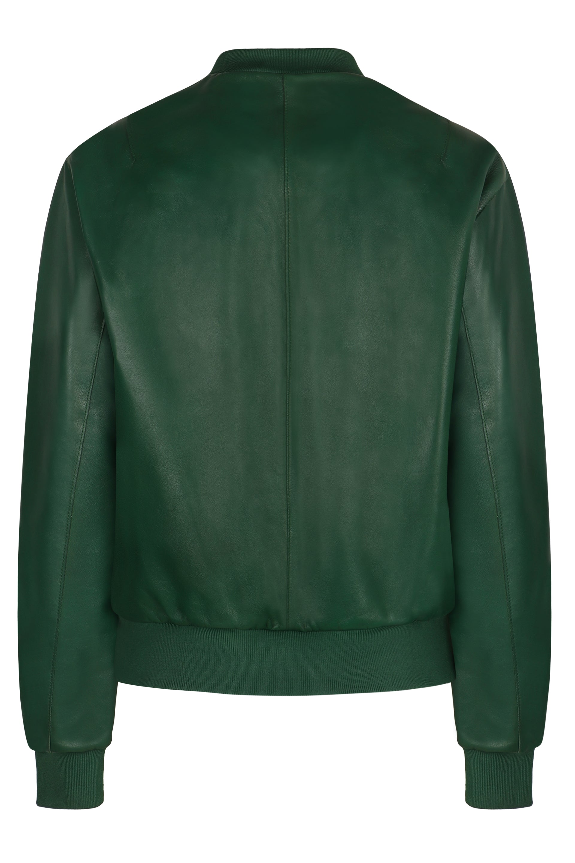 PAROSH Lambskin Jacket with Ribbed Knit Edges for Women