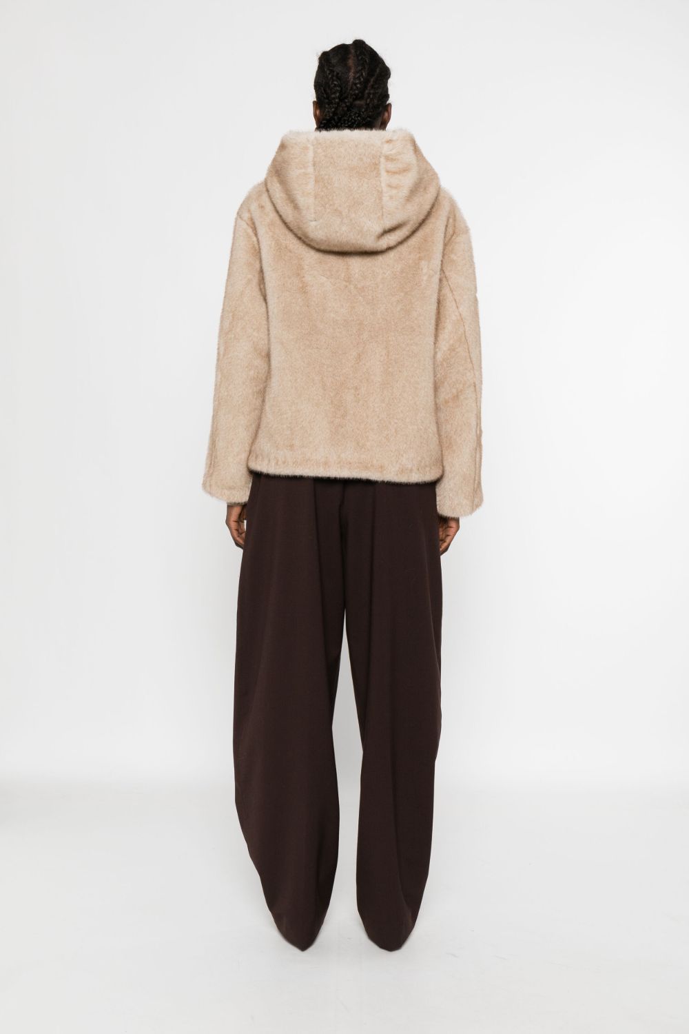 PAROSH Faux Fur Hooded Jacket - Women's