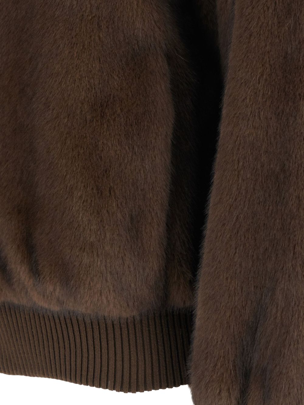 PAROSH Eco Fur Bomber Jacket for Women