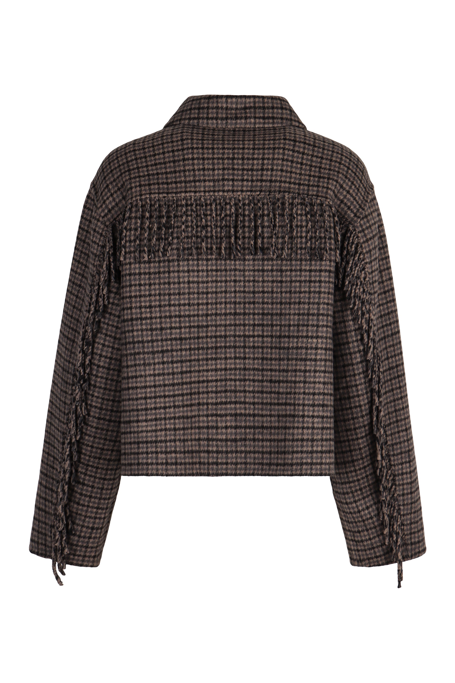 PAROSH Mini Fringe Cropped Jacket