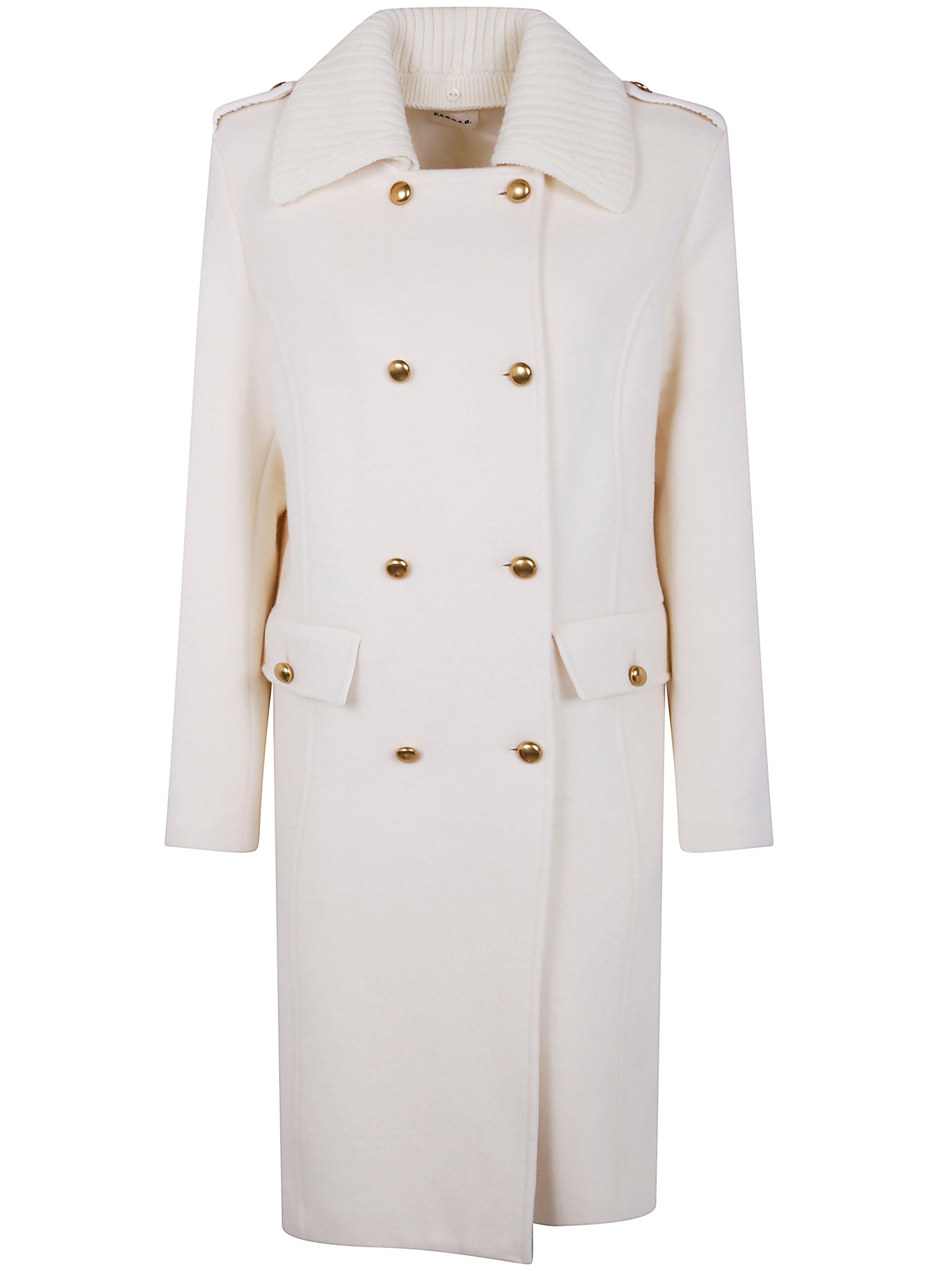 PAROSH Elegant Gold Button Mini Jacket for Women