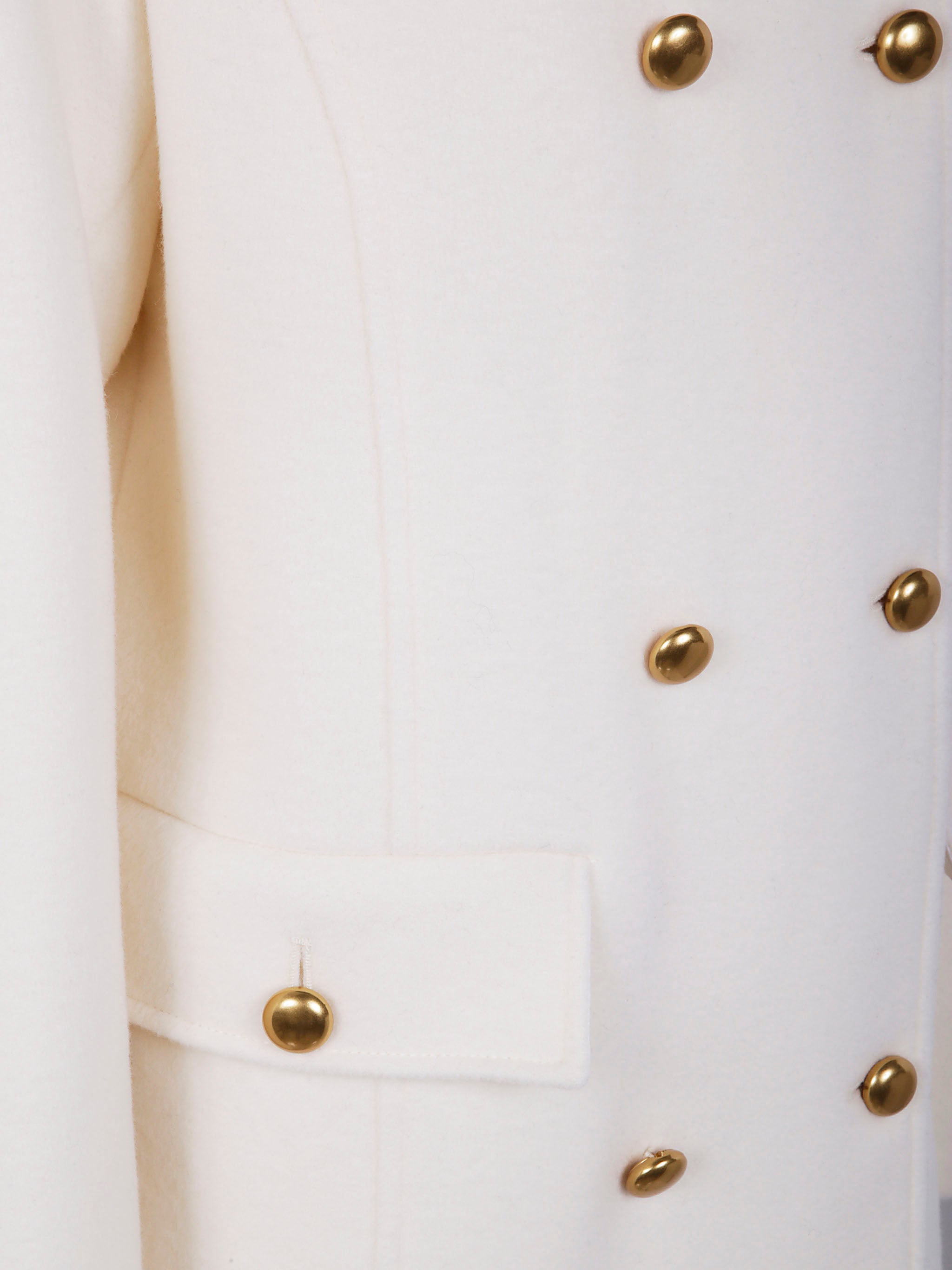 PAROSH Elegant Gold Button Mini Jacket for Women