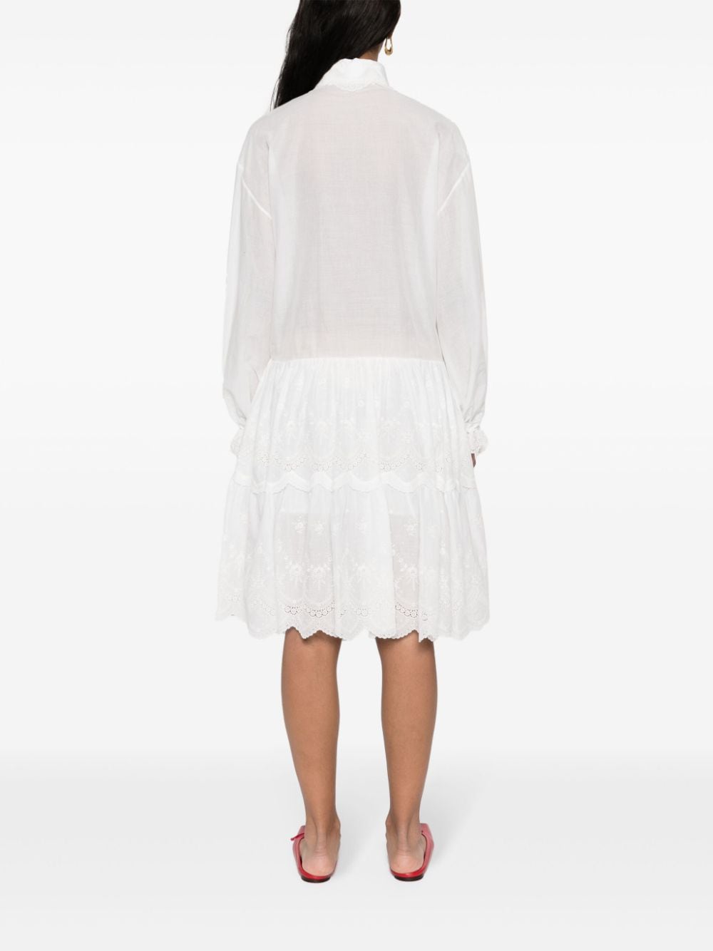 ERMANNO SCERVINO Embroidered Shirt Dress with Scallop Collar - SS24
