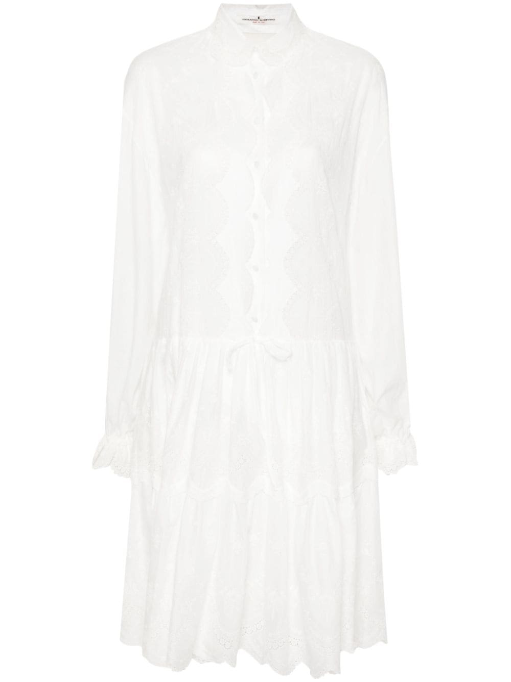 ERMANNO SCERVINO Embroidered Shirt Dress with Scallop Collar - SS24