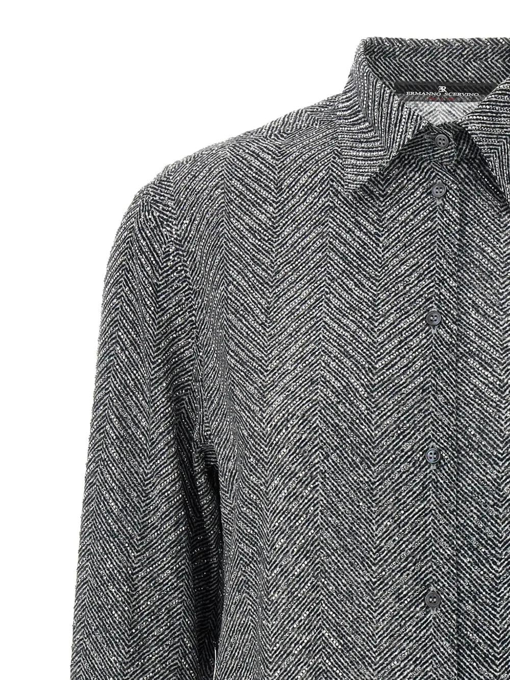 ERMANNO SCERVINO Herringbone Shirt with Rhinestone Accents for Women