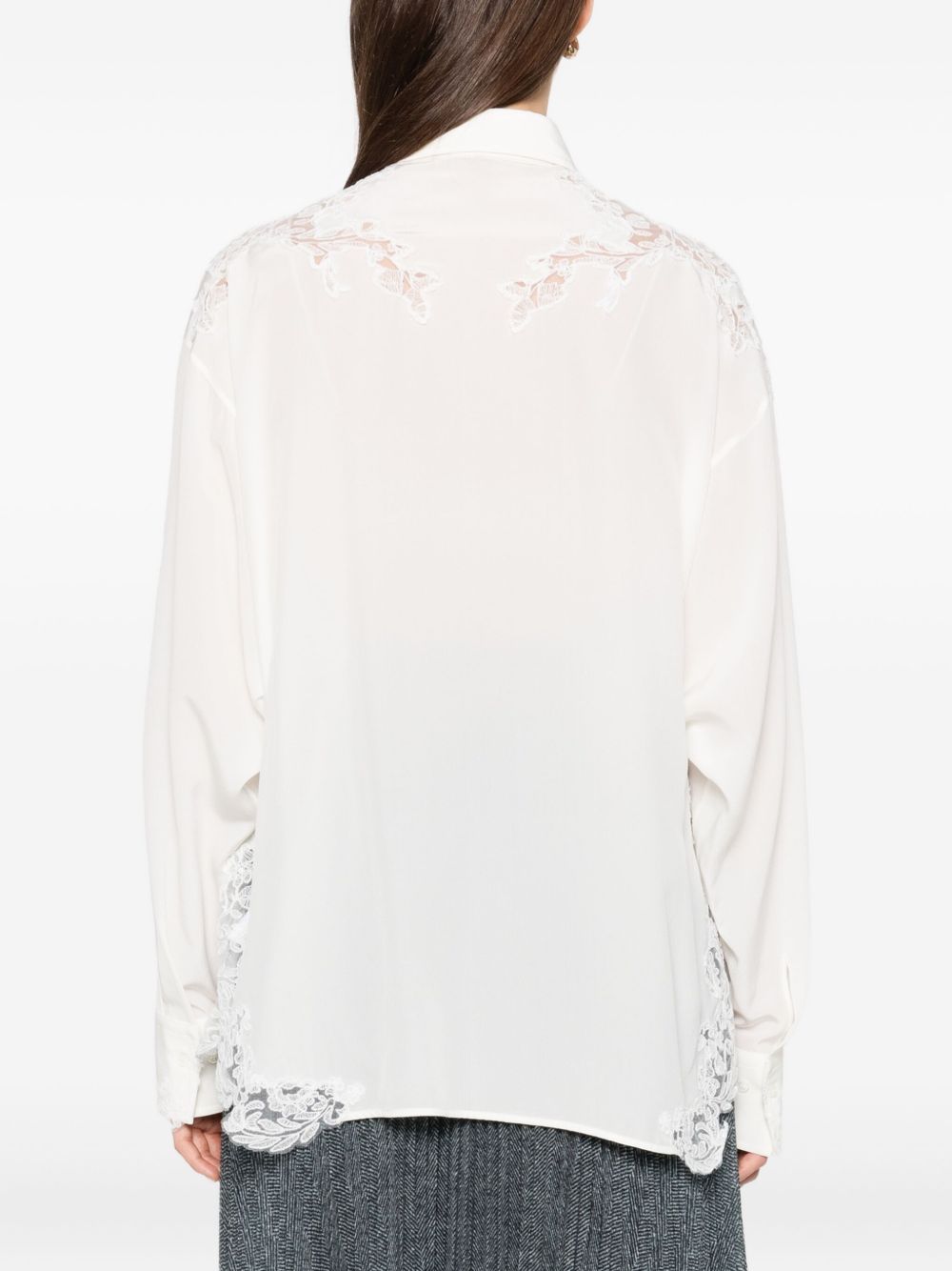 ERMANNO SCERVINO Silk Shirt with Lace Trim for Women
