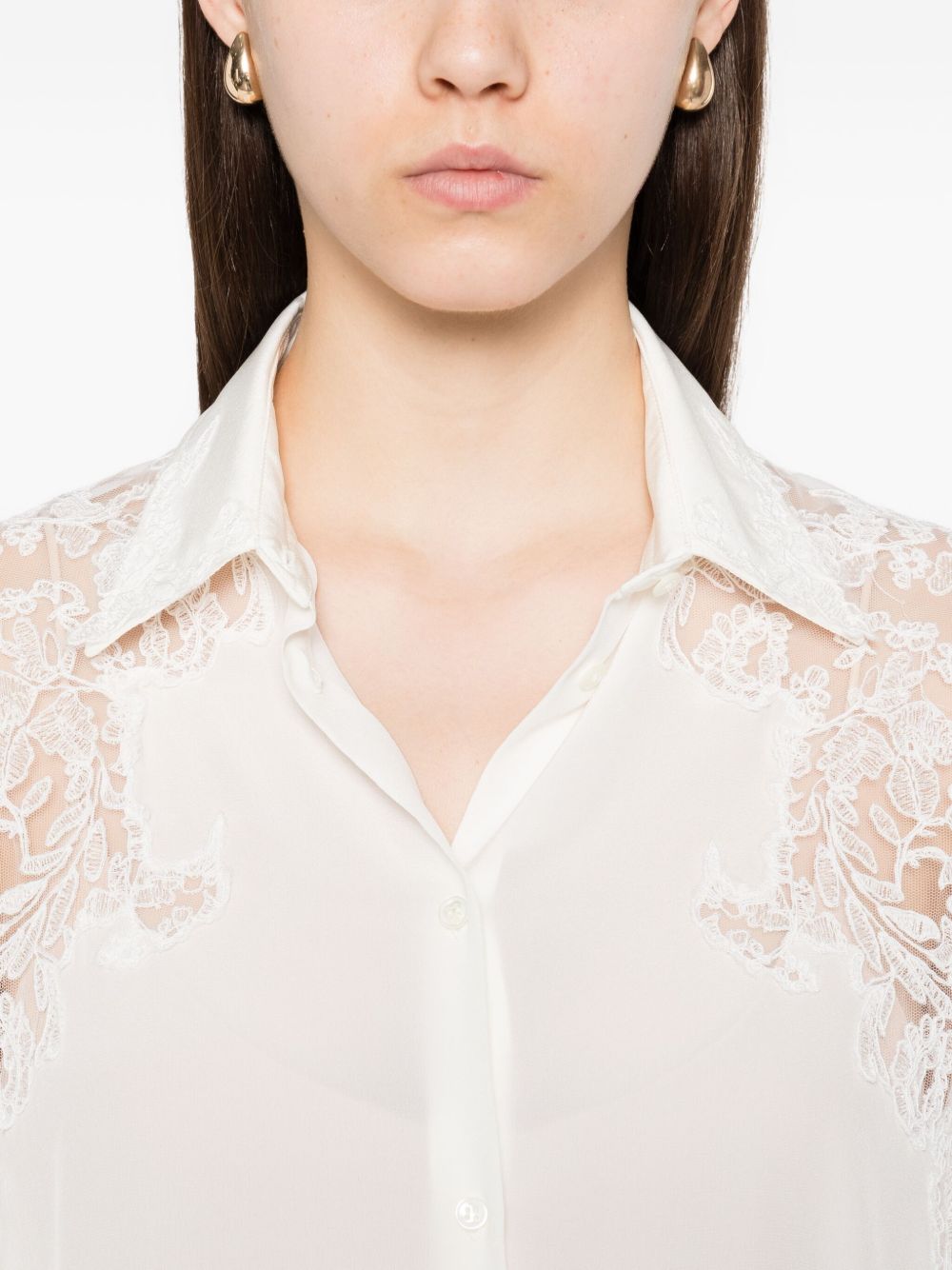 ERMANNO SCERVINO Silk Shirt with Lace Trim for Women