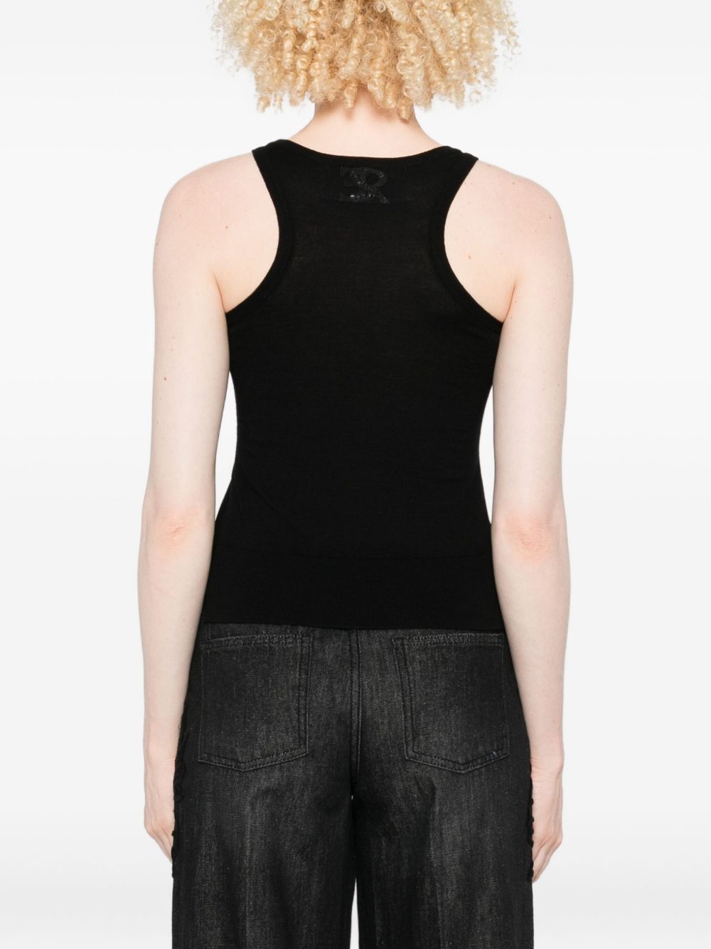 ERMANNO SCERVINO Wool Floral Embroidered Sleeveless Tank Top for Women - FW25