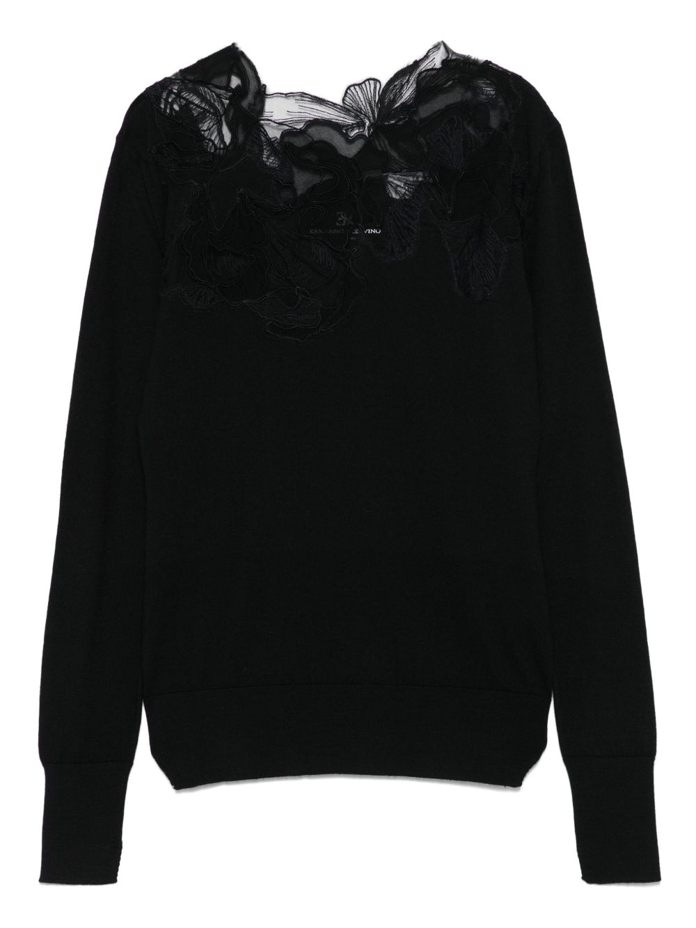 ERMANNO SCERVINO Wool Turtle Neck Sweater with Lace Detail