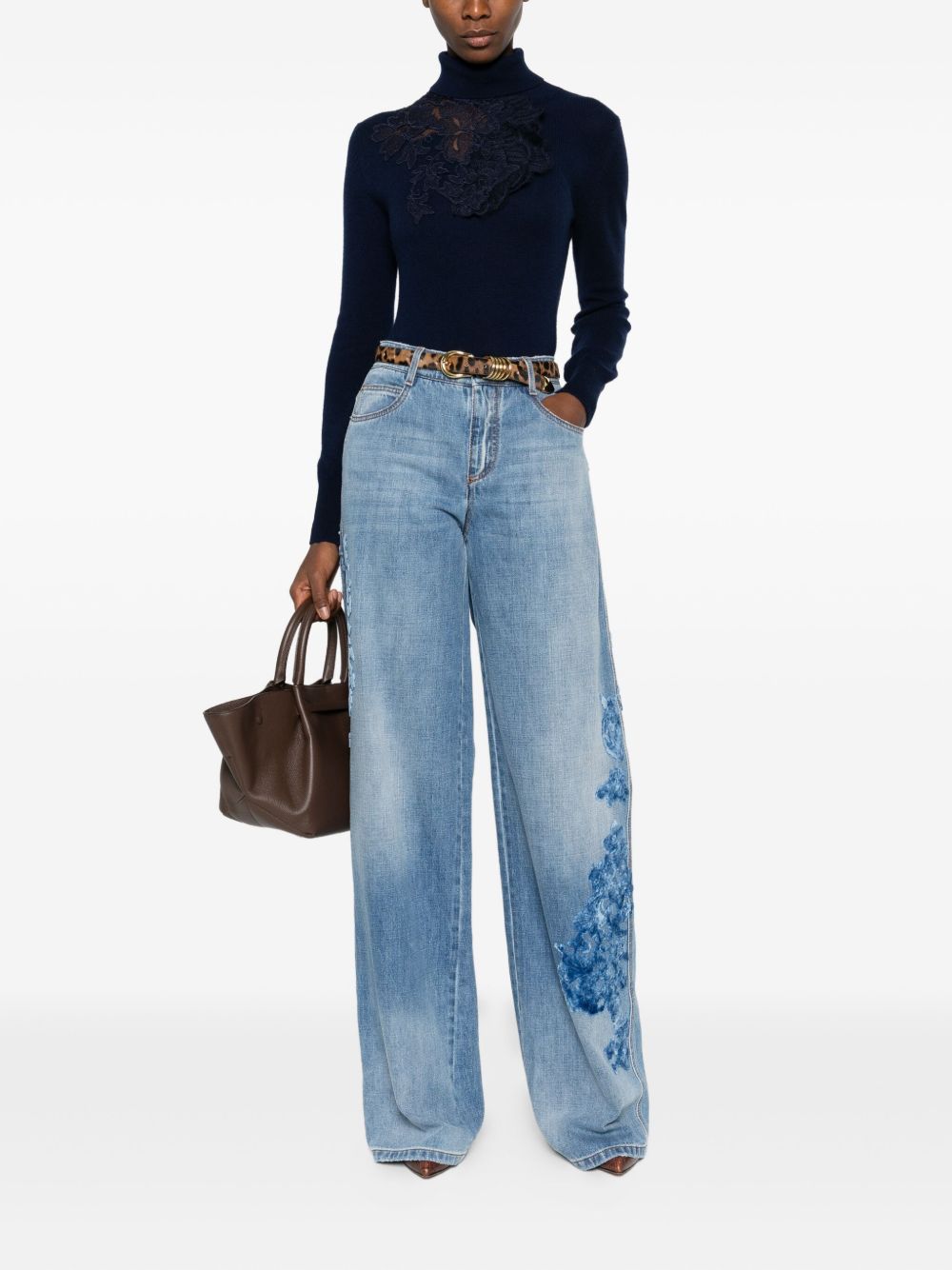 ERMANNO SCERVINO Lace Roll Neck Sweater for Women - FW25