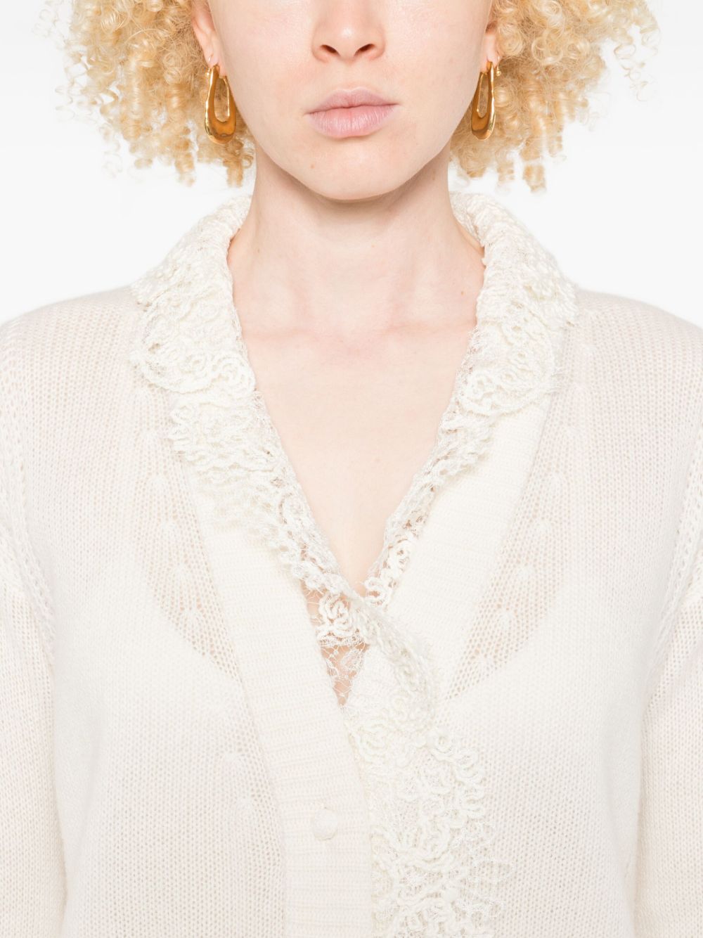 ERMANNO SCERVINO Lace Cashmere Cardigan