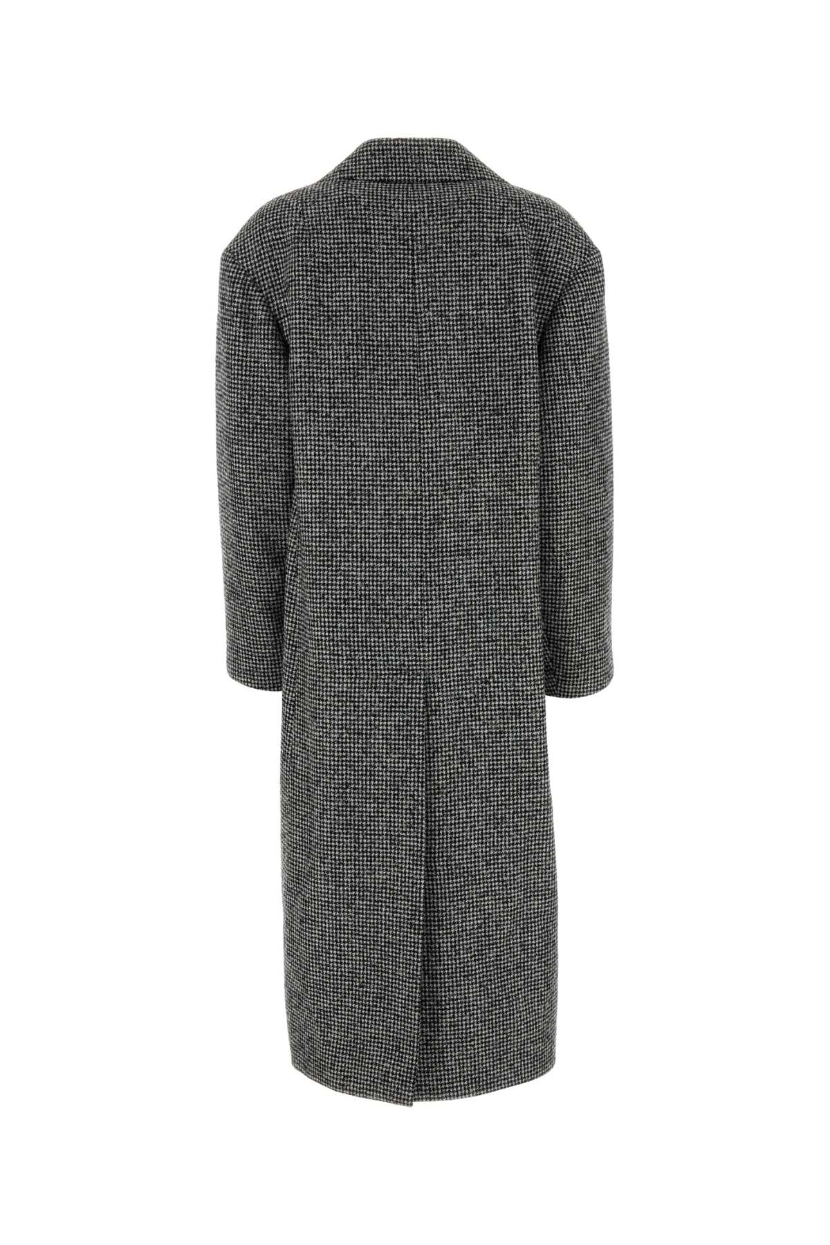 ERMANNO SCERVINO Checked Embroidered Wool Blend Double-Breasted Jacket for Women