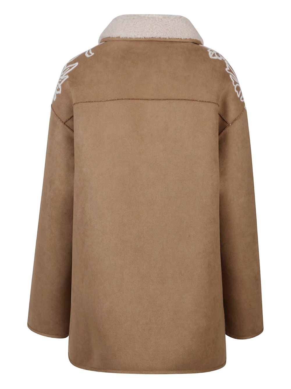 ERMANNO Shearling Embroidered Floral Jacket