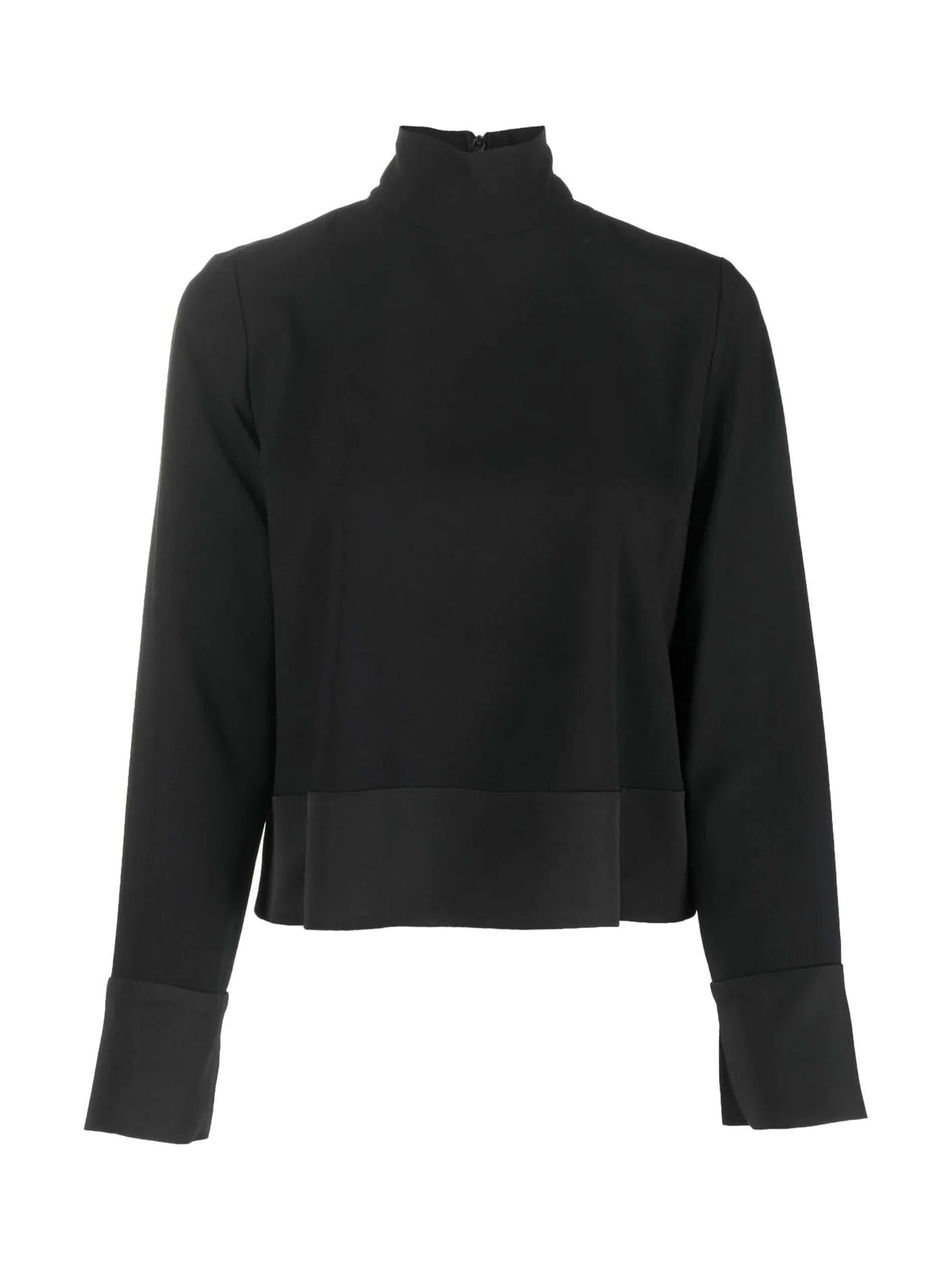 EMPORIO ARMANI Satin Band Turtleneck Blouse