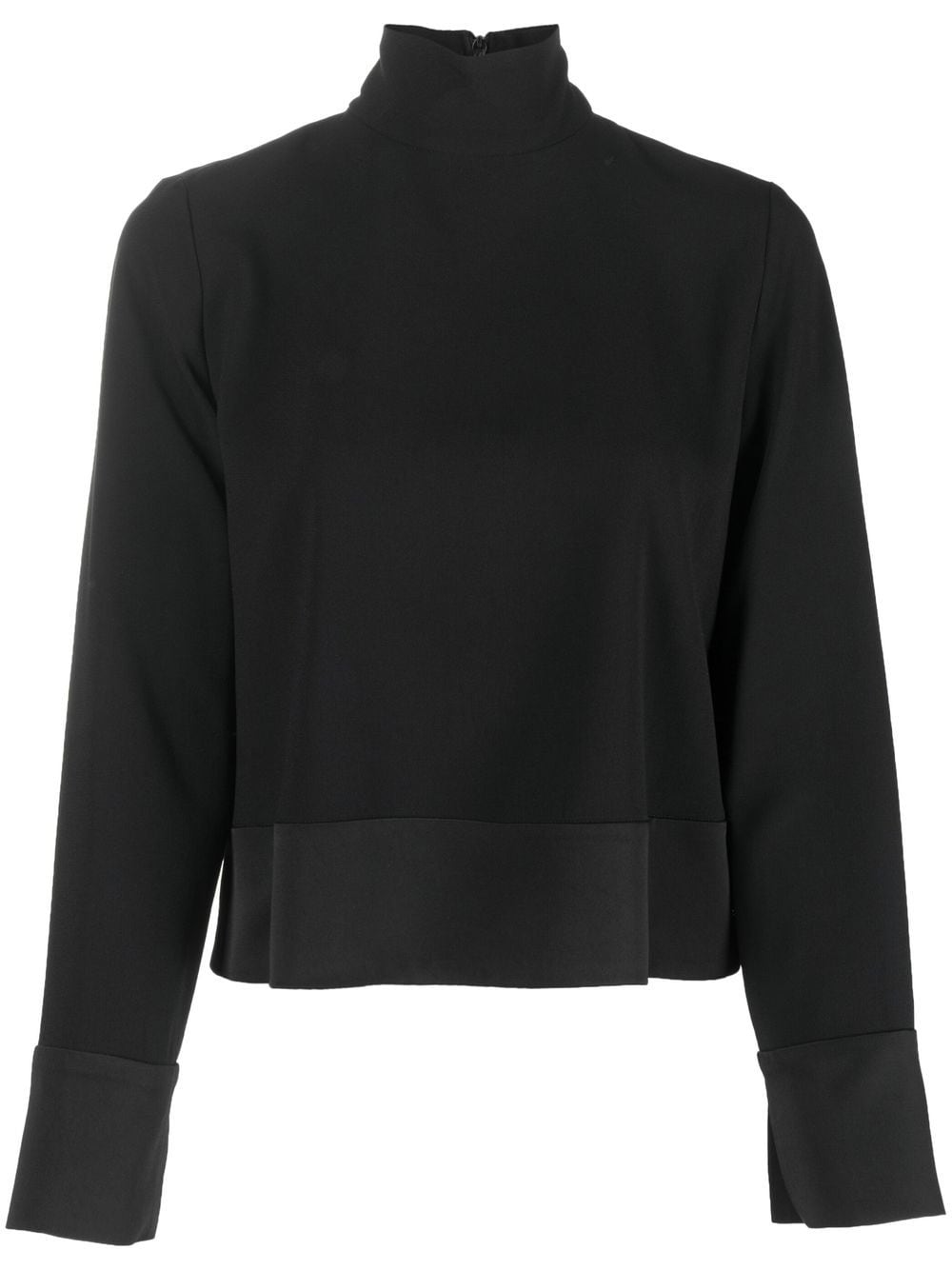 EMPORIO ARMANI Satin Band Turtleneck Blouse