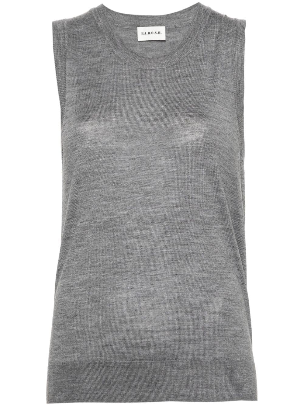 PAROSH Sleeveless Crew Neck Sweater for Women