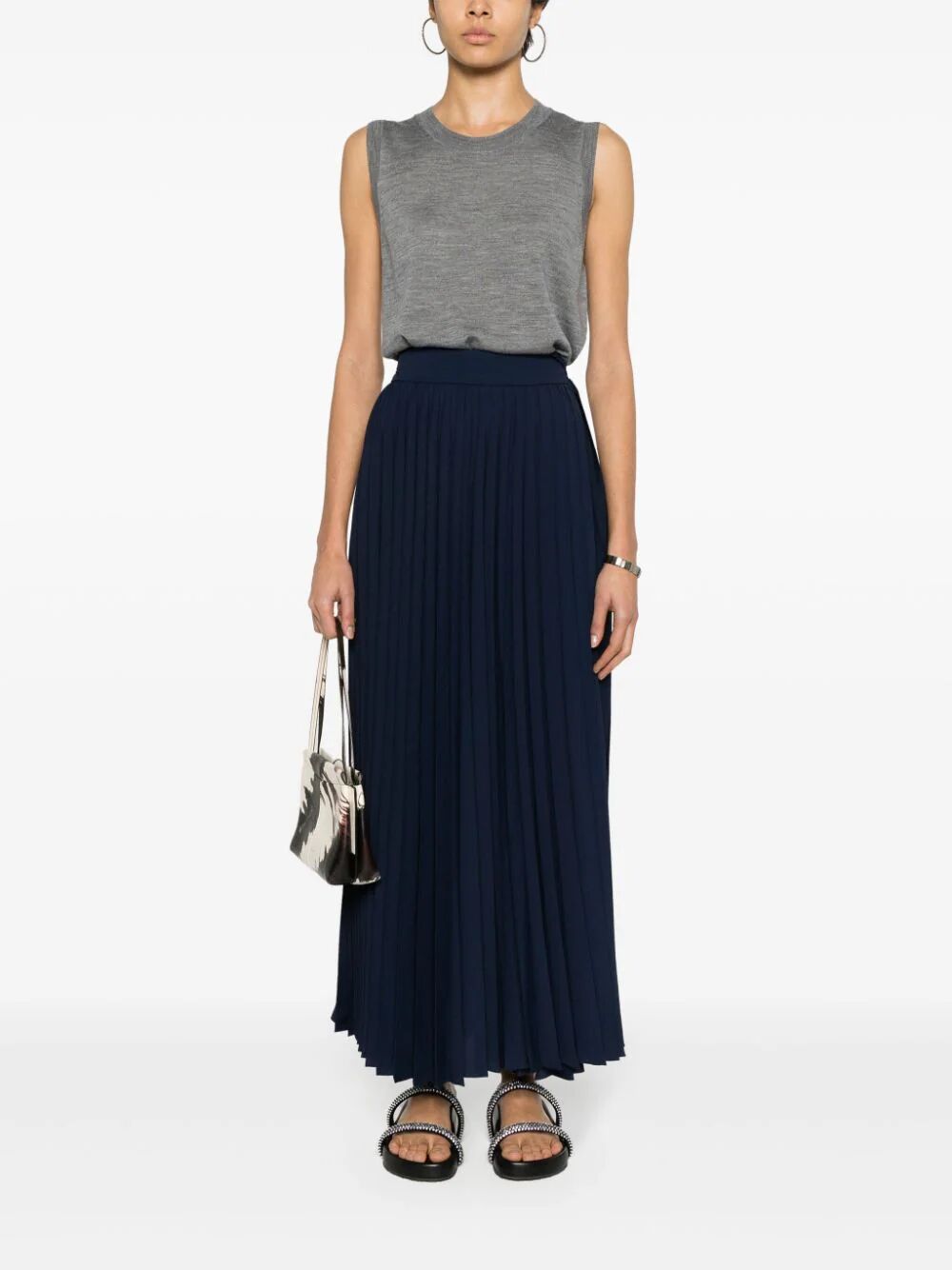 PAROSH Sleeveless Crew Neck Sweater for Women